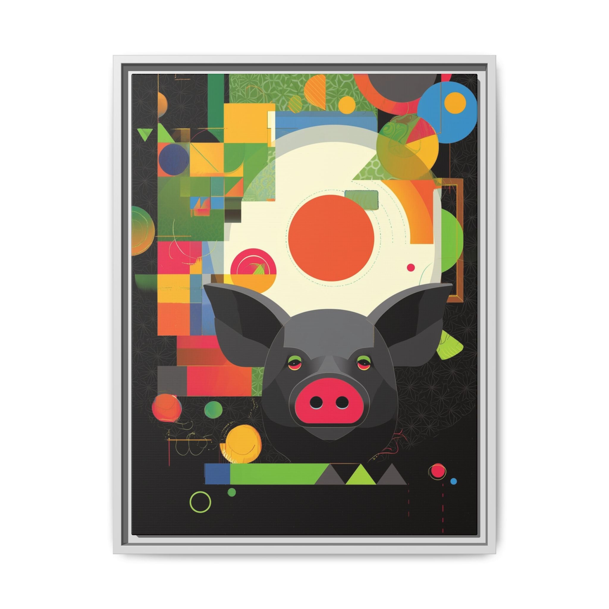 Prismatic Pig: Geometric Abstract Design, Digital Graphic Art Illustration   |    Custom Orders Available