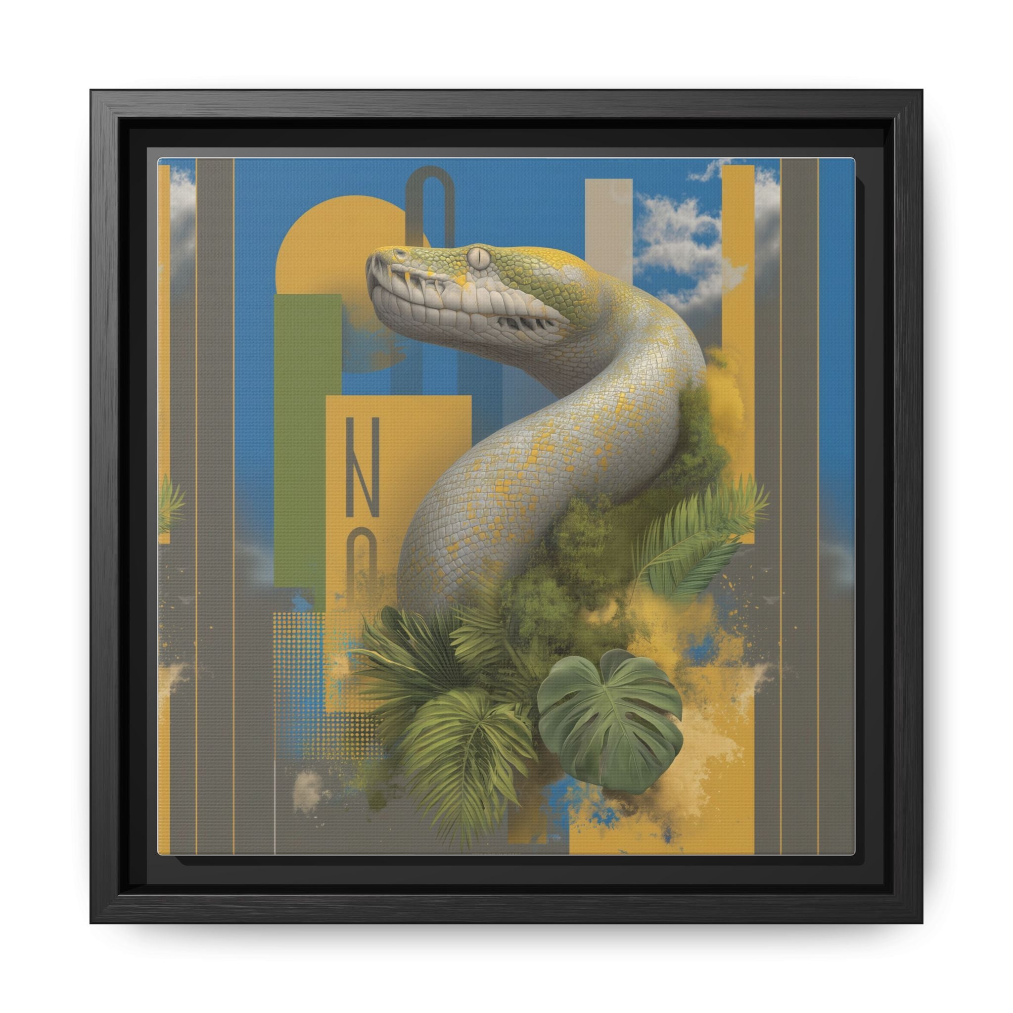 Serpent's Geometry: Tropical Anaconda Graphic Design, Modern Wildlife Illustration   |  Personalized & Custom Orders Available