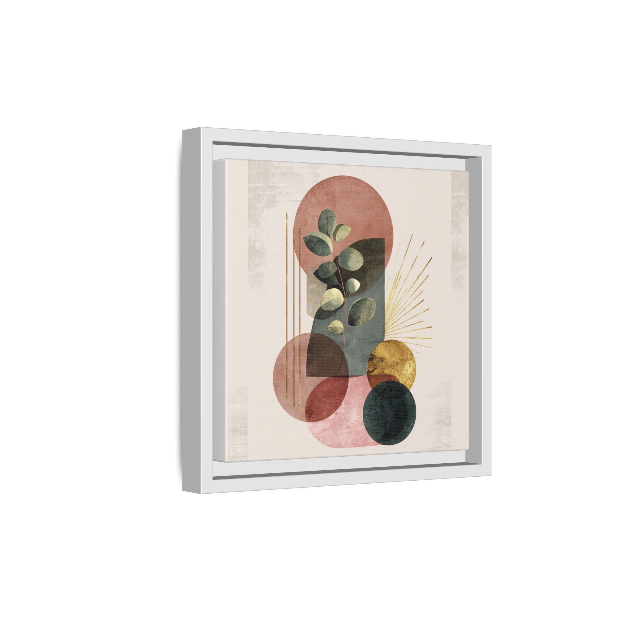 Botanical Geometric Symphony: Eucalyptus Harmony, Metallic Intersections, Modern Earth Tones   |   Custom Orders Accepted