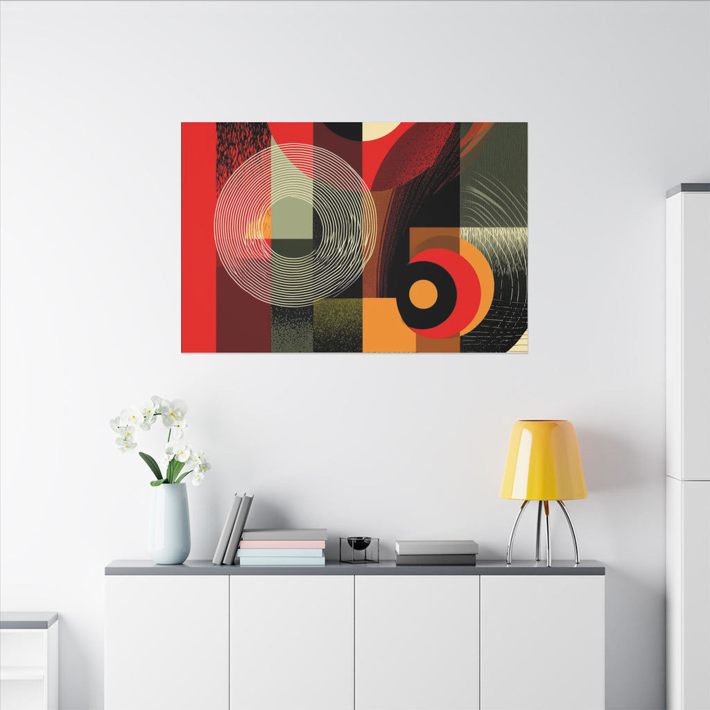 Geometric Convergence: Mid-Century Modern Abstract, Constructivist Design Principles, Bold Chromatic Composition   |   Custom Orders