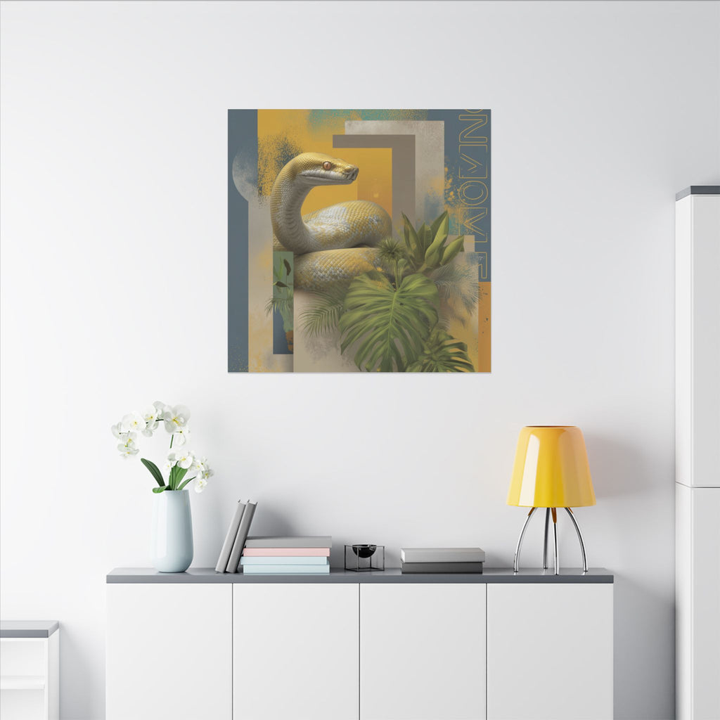 Serpentine Geometry: Tropical Digital Illustration, Modern Nature Composition   |    Custom Orders Available
