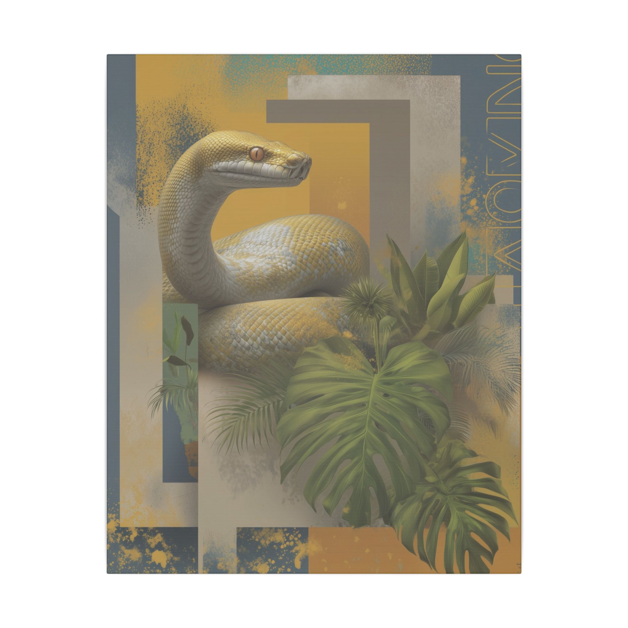 Serpentine Geometry: Tropical Digital Illustration, Modern Nature Composition   |    Custom Orders Available