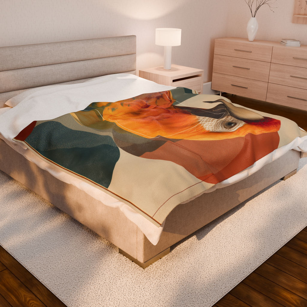 Plumage Decoded Quilt Cover, Doona Cover, Duvet : Macaw Geometric Portrait, Digital Nature Study   |    Custom Orders Available