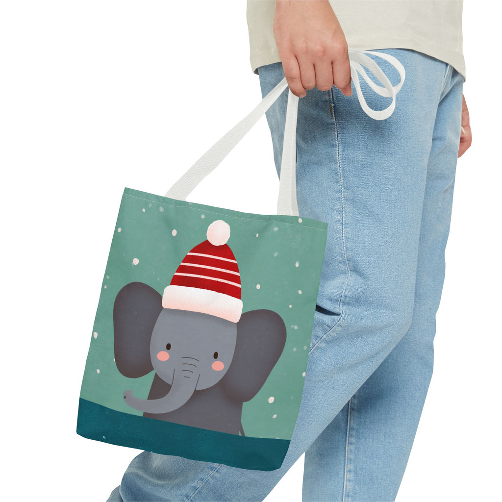 Cute Christmas Elephant Tote Bag (AOP)
