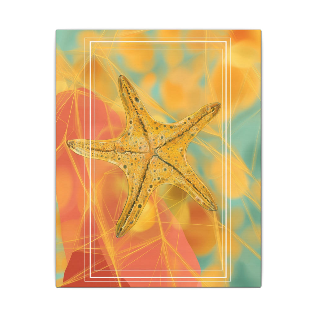 Golden Marine Geometry: Starfish Textures in Digital Art, Oceanic Abstract Composition   |    Custom Orders Available