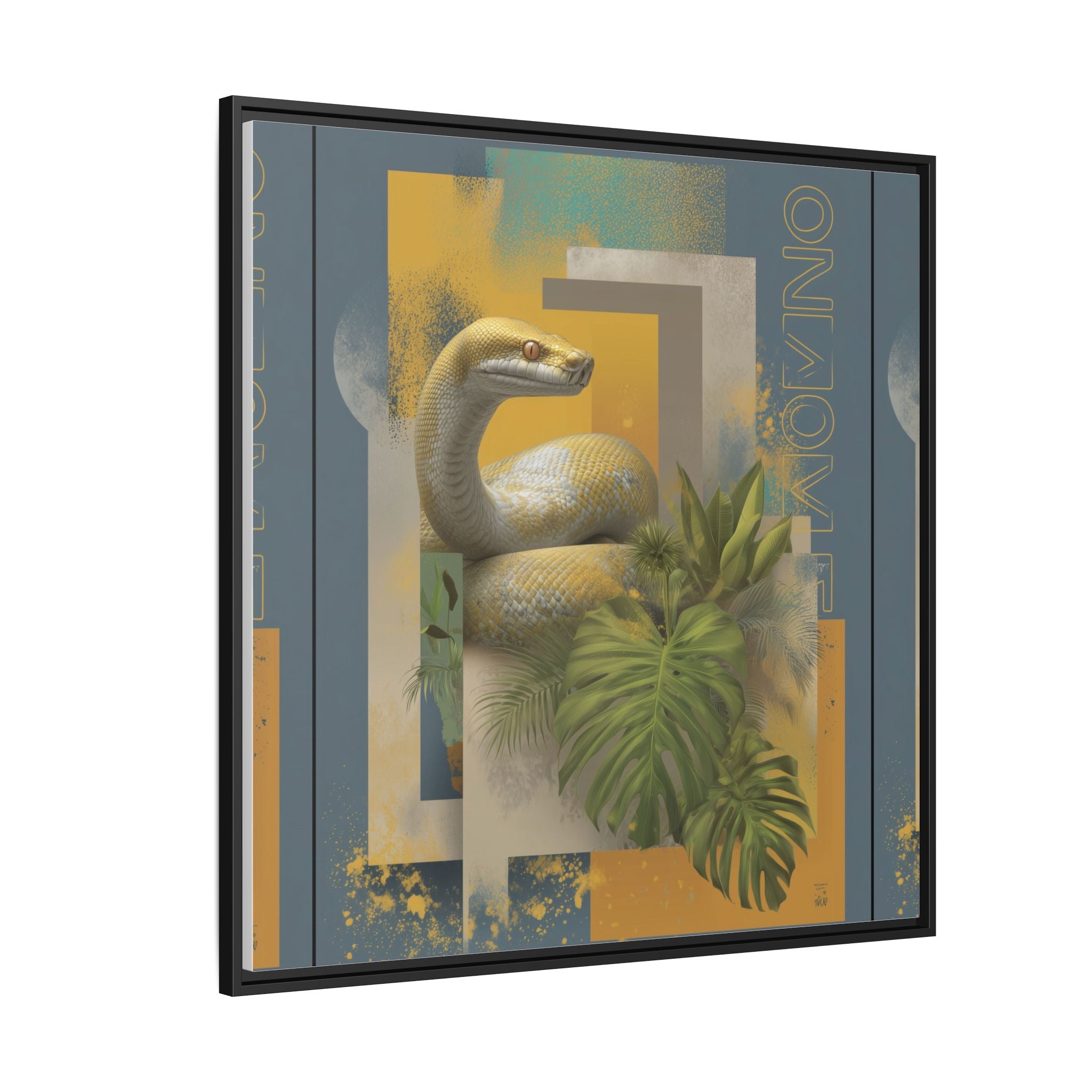 Serpent in Geometry: Tropical Albino Snake Portrait, Modern Botanical Illustration   |    Custom Orders Available