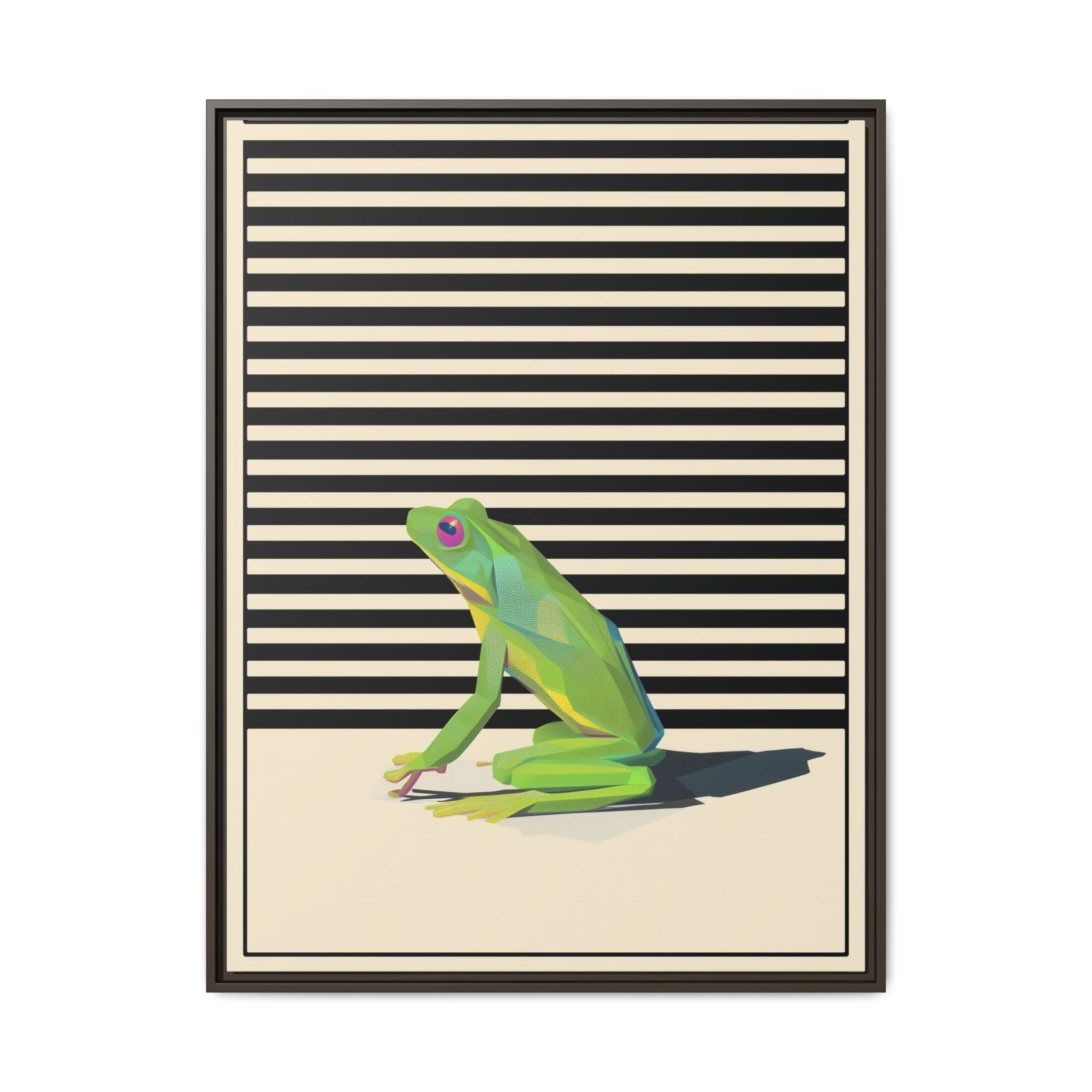 Geometric Frog Persona: Modern Wildlife Illustration, Vibrant Graphic Design   |  Personalized & Custom Orders Available