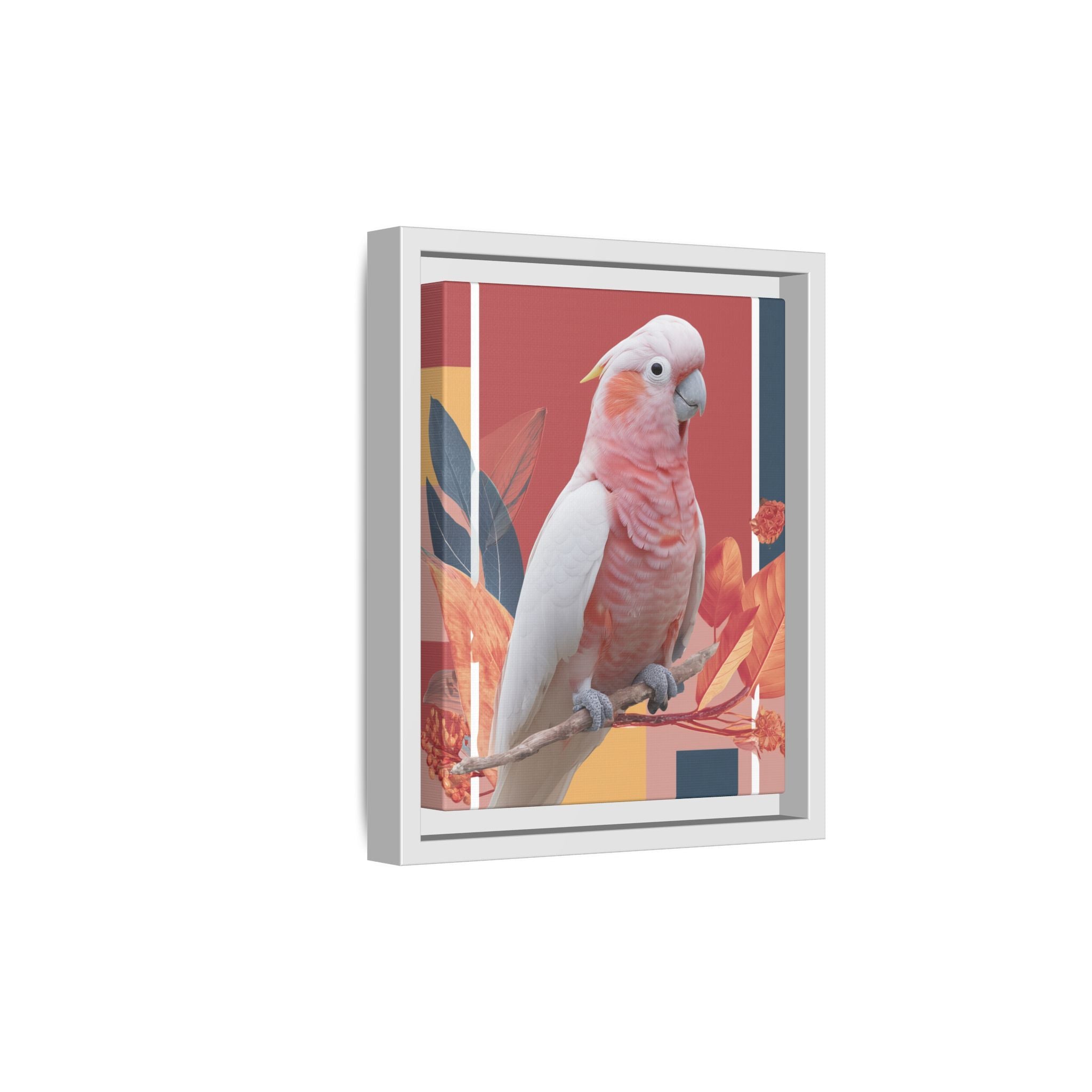Framed Print: Cockatoo in Contemporary Geometric Style, Modern Avian Art Collection   |  Personalized & Custom Orders Available