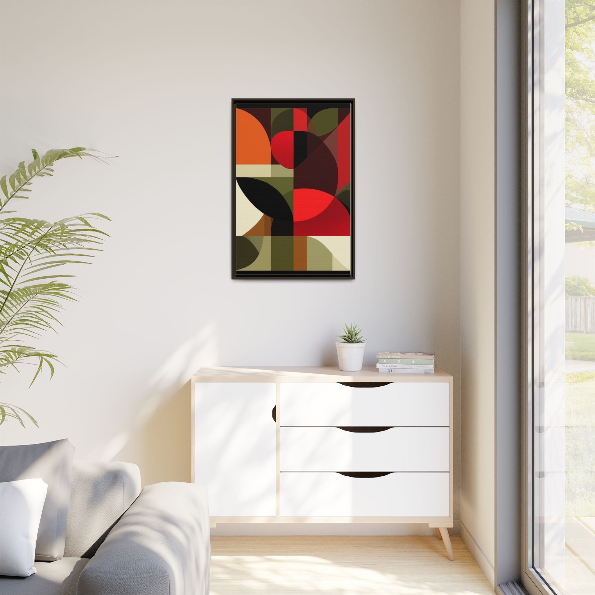 Geometric Fusion: Modern Abstract Composition, Cubist Color Blocks, Architectural Form Harmony   |   Custom Orders Accepted
