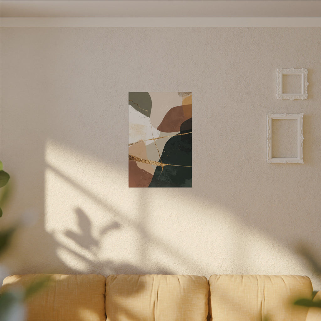 Canvas Print, Abstract Earthy Gold Wall Art, Modern Designer Home Decor, Stretched Matte Canvas; Thick, Multi-Size, Office Decor