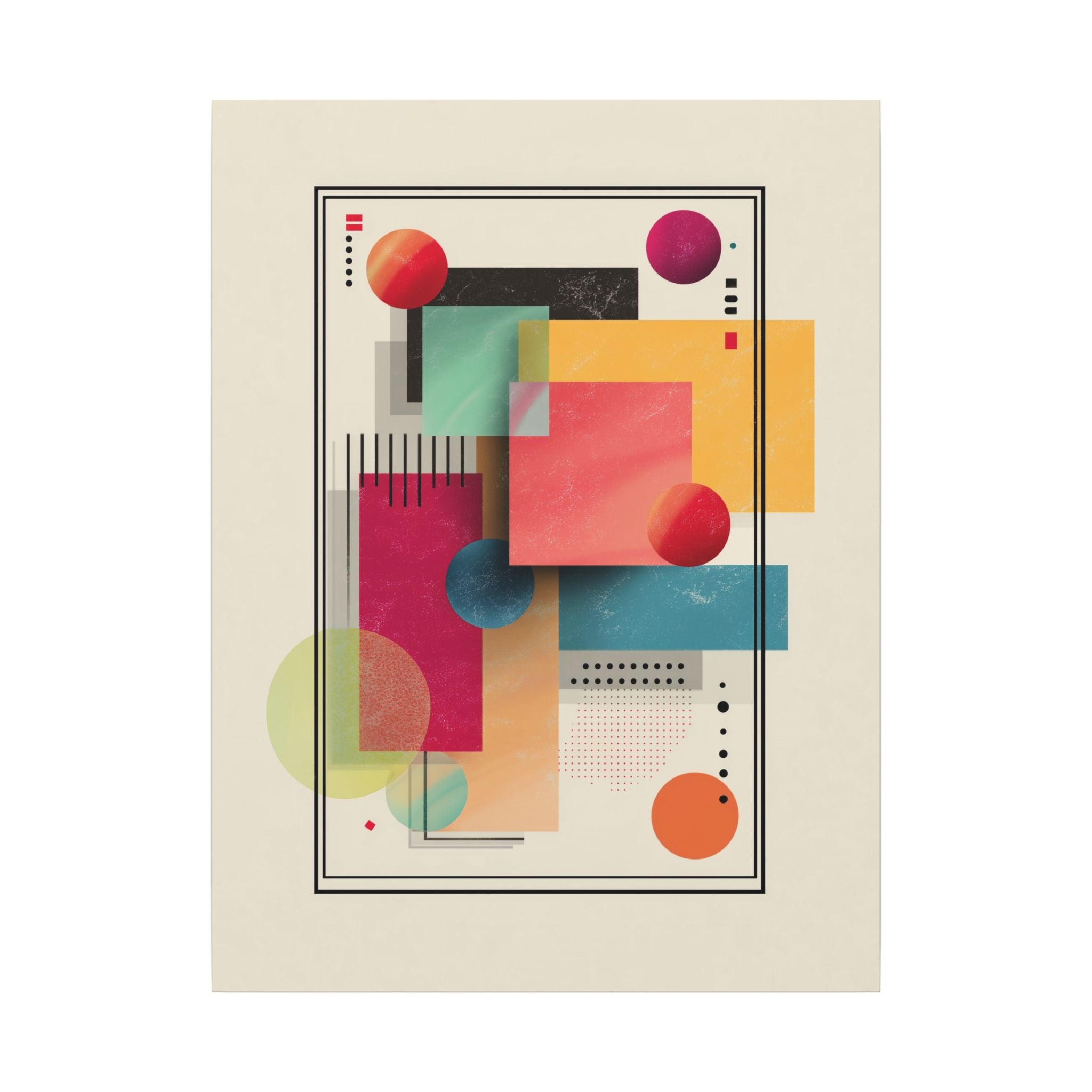 Geometric Dynamism: Bauhaus Abstraction, Translucent Shapes, Modernist Composition   |   Custom Orders Accepted