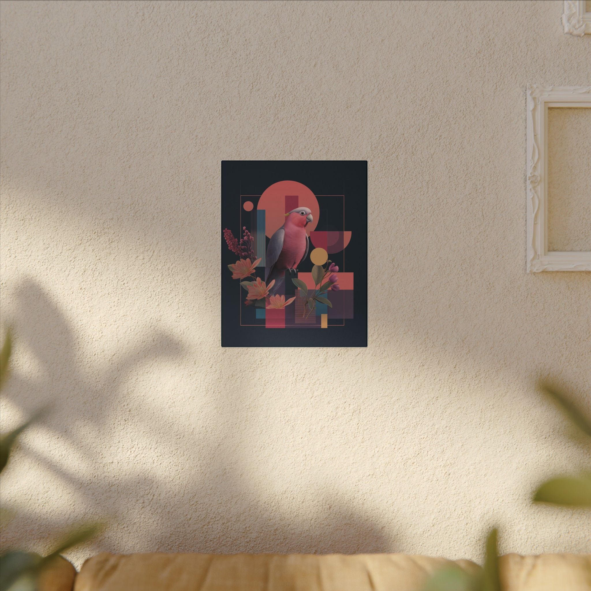 Geometric Parrot Symphony: Digital Neo-Retro Illustration, Abstract Avian Design   |    Custom Orders Available