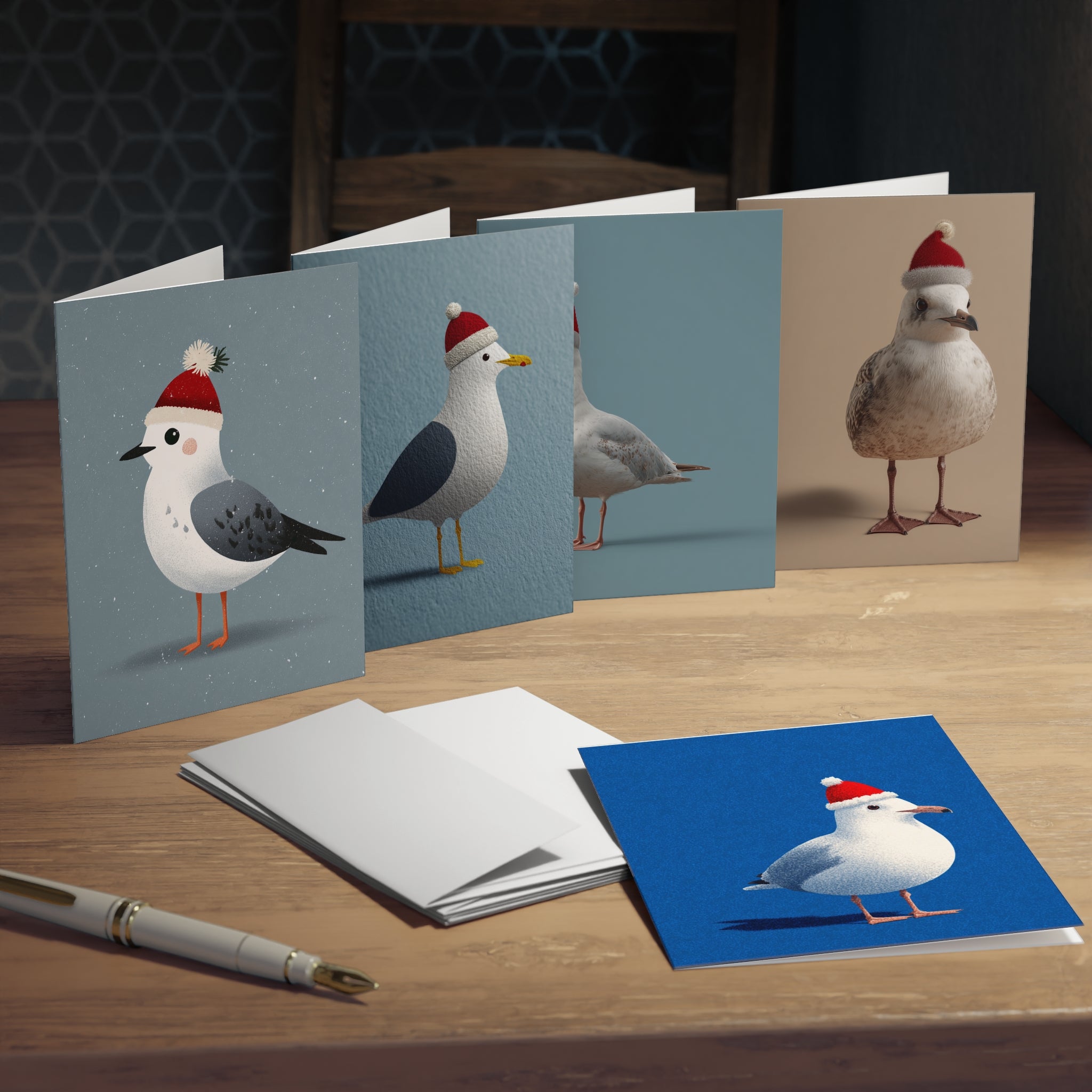 Cute Seagull Bird Greeting Cards for All Occasions, Holiday Card Set, Birthday Wishes, Thank You Notes, Kids Greeting Cards, Animal Love