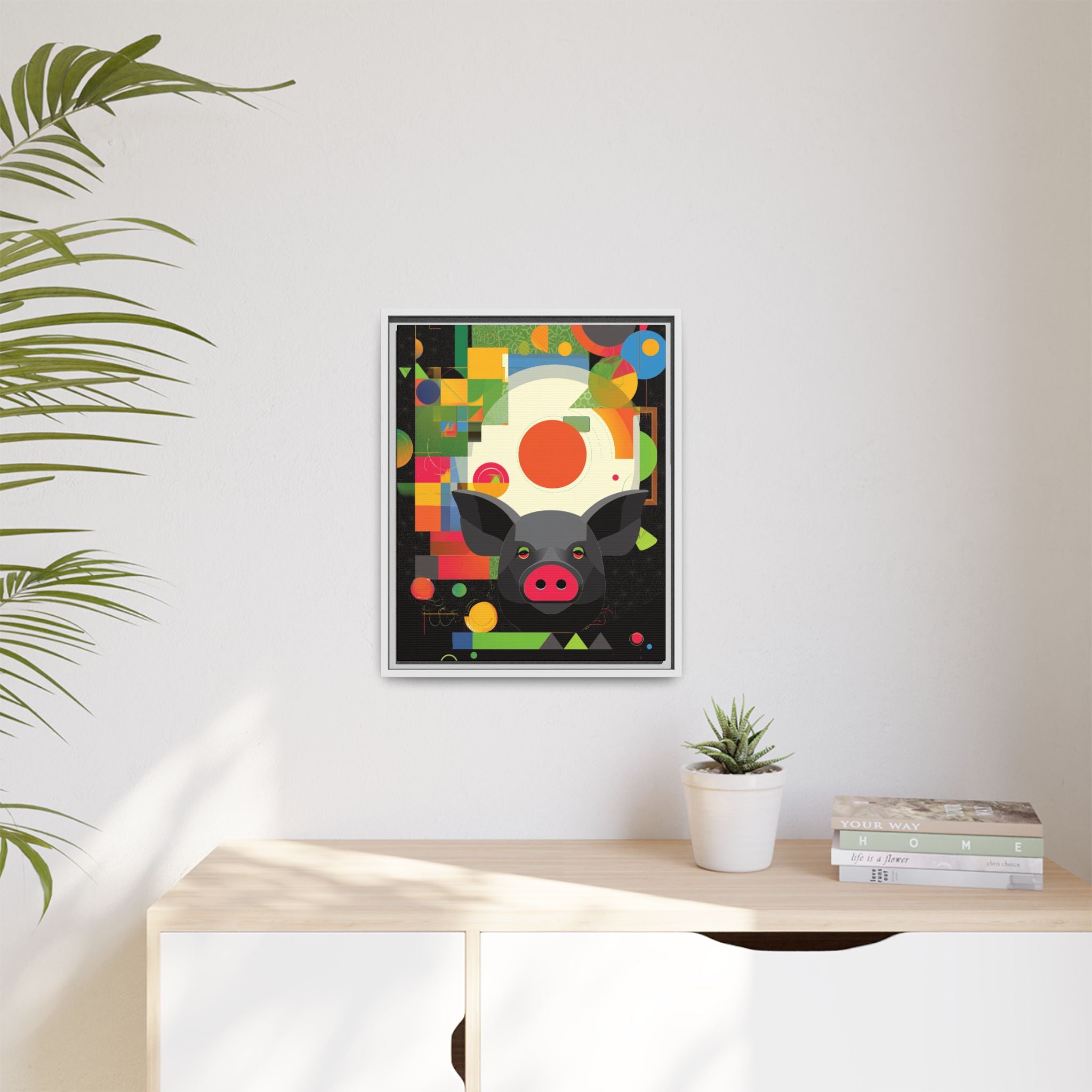 Prismatic Pig: Geometric Abstract Design, Digital Graphic Art Illustration   |    Custom Orders Available