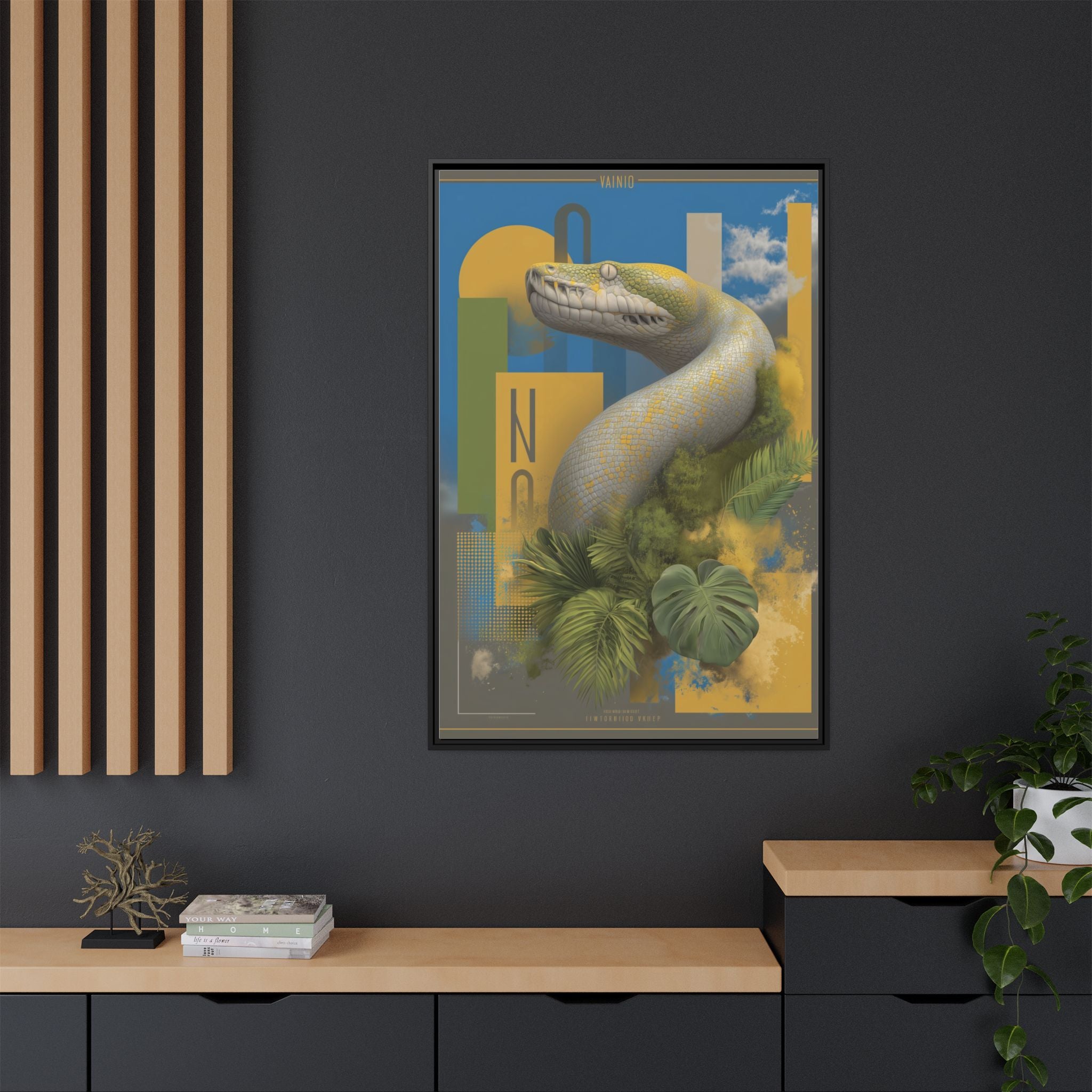 Serpent's Geometry: Tropical Anaconda Graphic Design, Modern Wildlife Illustration   |  Personalized & Custom Orders Available