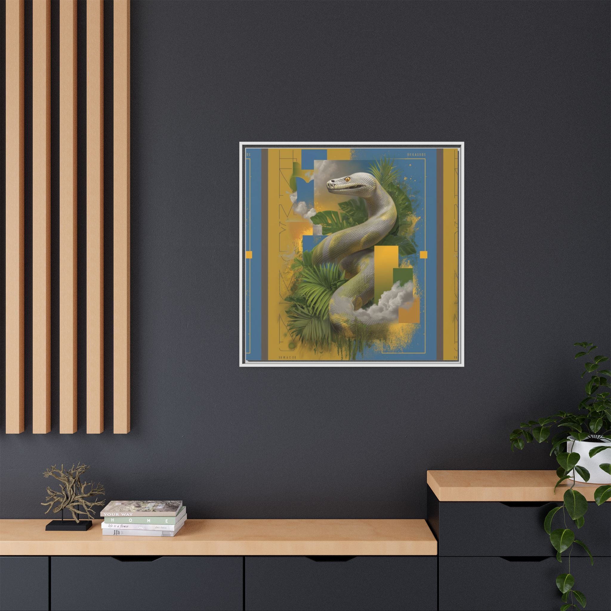 Serpent of Surreal Geometries: Tropical Hyperrealism, Digital Snake Illustration   |    Custom Orders Available