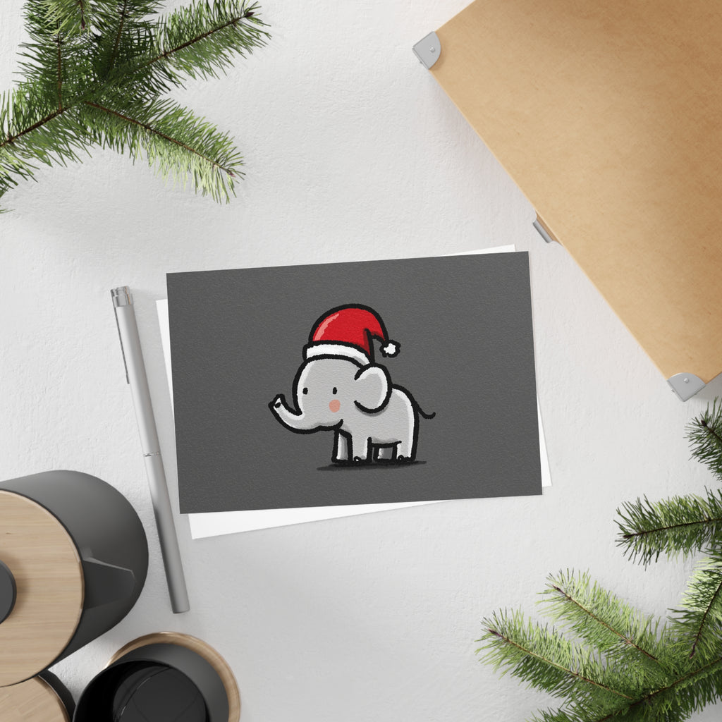 Cute Animals Festive Postcard Set - 10pcs of Holiday Cheer, Christmas Cards, Cute Elephant Designs, Fun Greetings for All Occasions