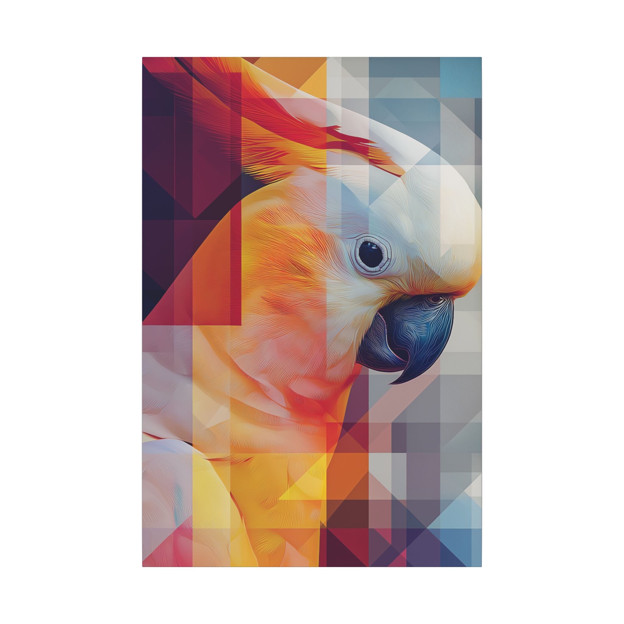 Prismatic Parrot: Geometric Digital Portrait, Fractured Mosaic Avian Art   |    Custom Orders Available