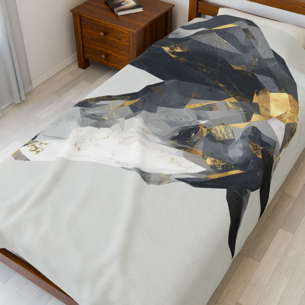 Geometric Equine Elegance: Cubist Horse Portrait, Angular Modern Art, Metallic Gold Contemporary Design   |  Personalized & Custom Orders