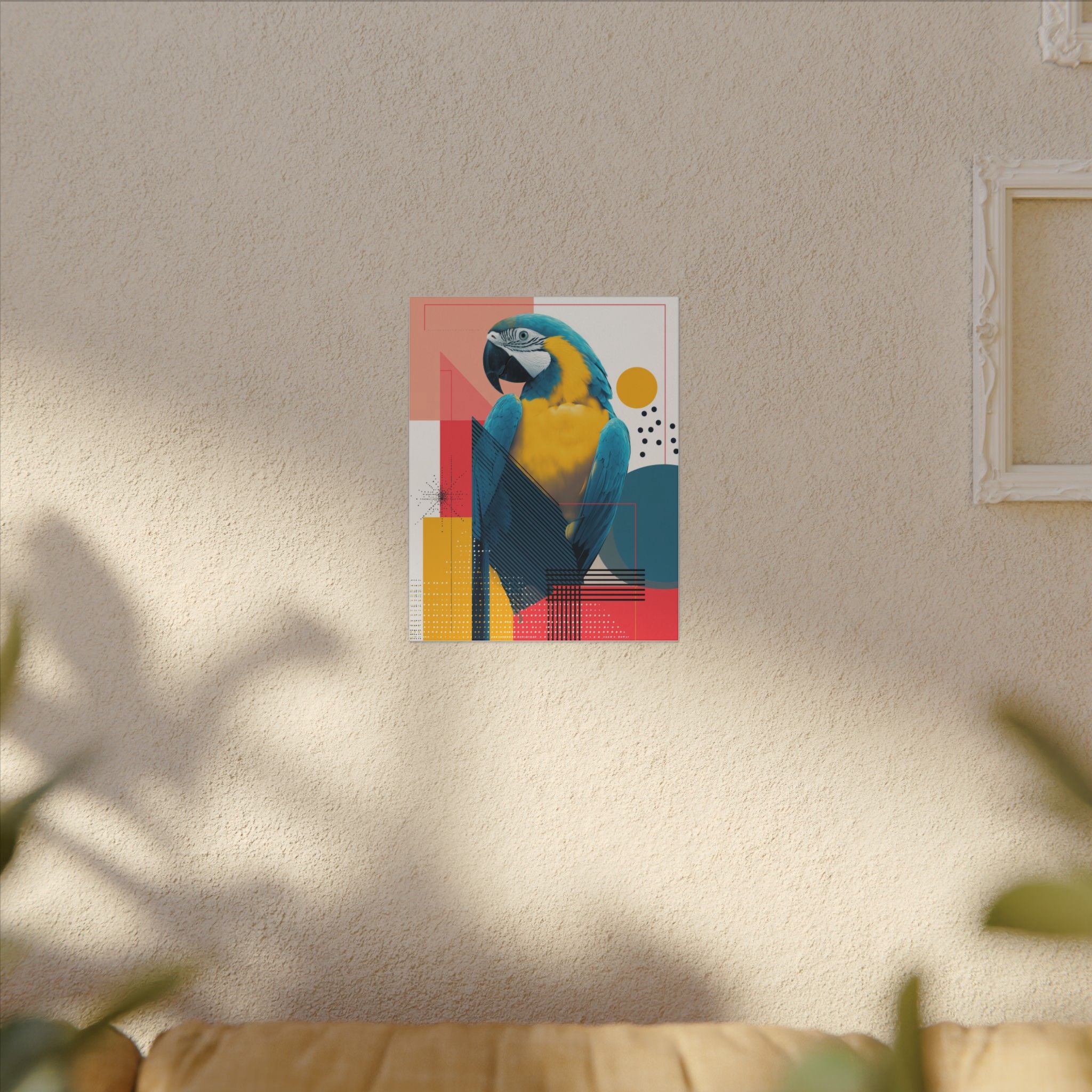 Macaw Geometry: Vibrant Avian Portrait, Modern Graphic Design Print   |    Custom Orders Available