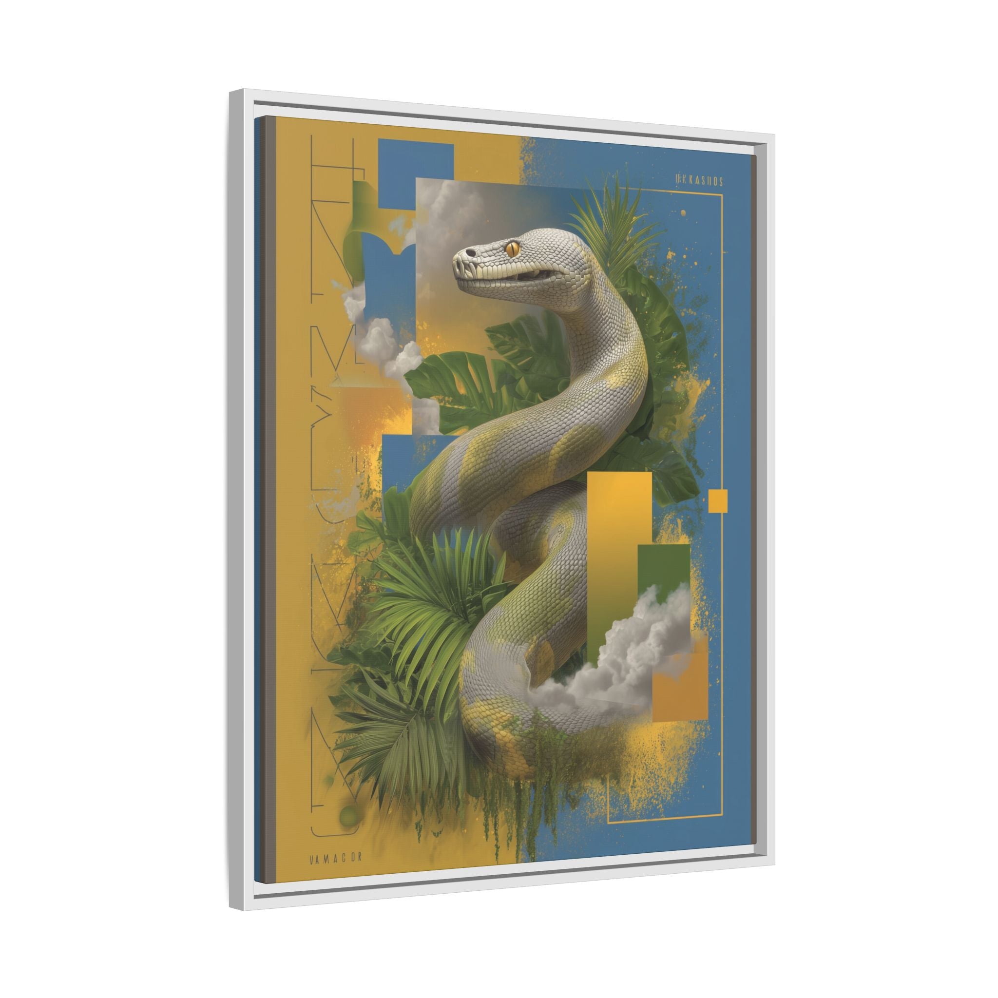 Serpent of Surreal Geometries: Tropical Hyperrealism, Digital Snake Illustration   |    Custom Orders Available
