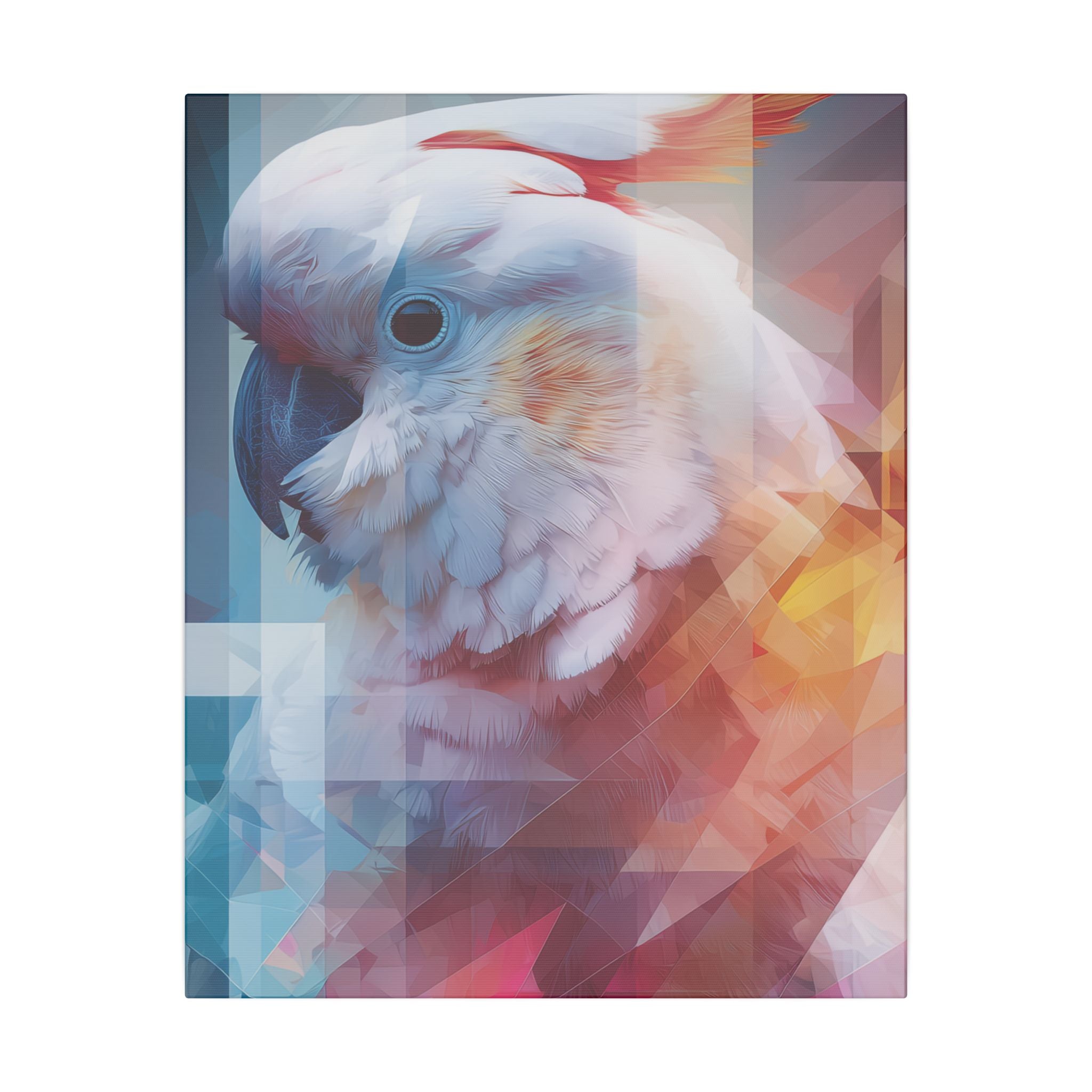 Geometric Cockatoo: Prismatic Wildlife Portrait, Low-Poly Digital Art   |    Custom Orders Available
