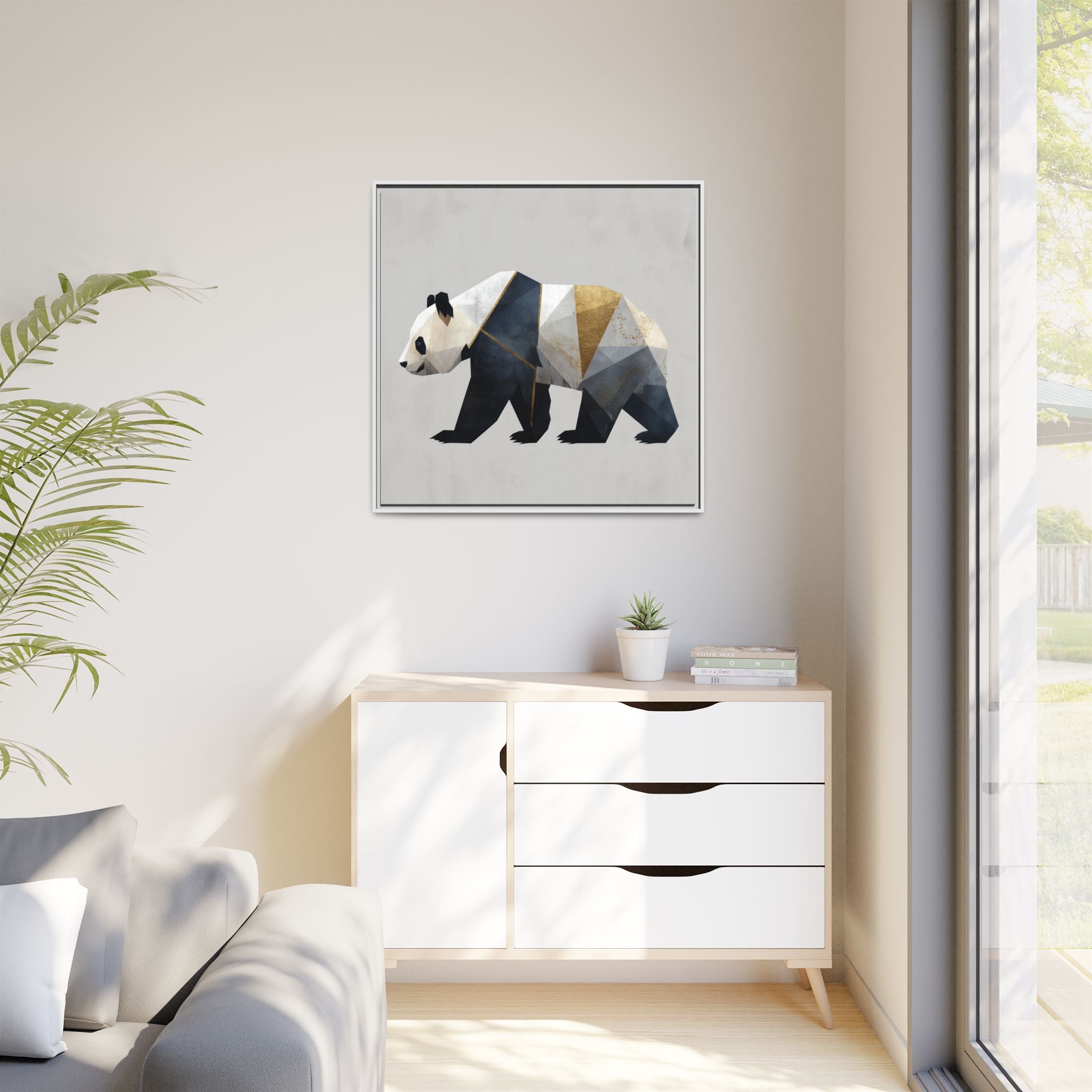 Geometric Panda: Cubist Animal Portrait, Modern Minimalist Art Style   |  Personalized & Custom Orders Available