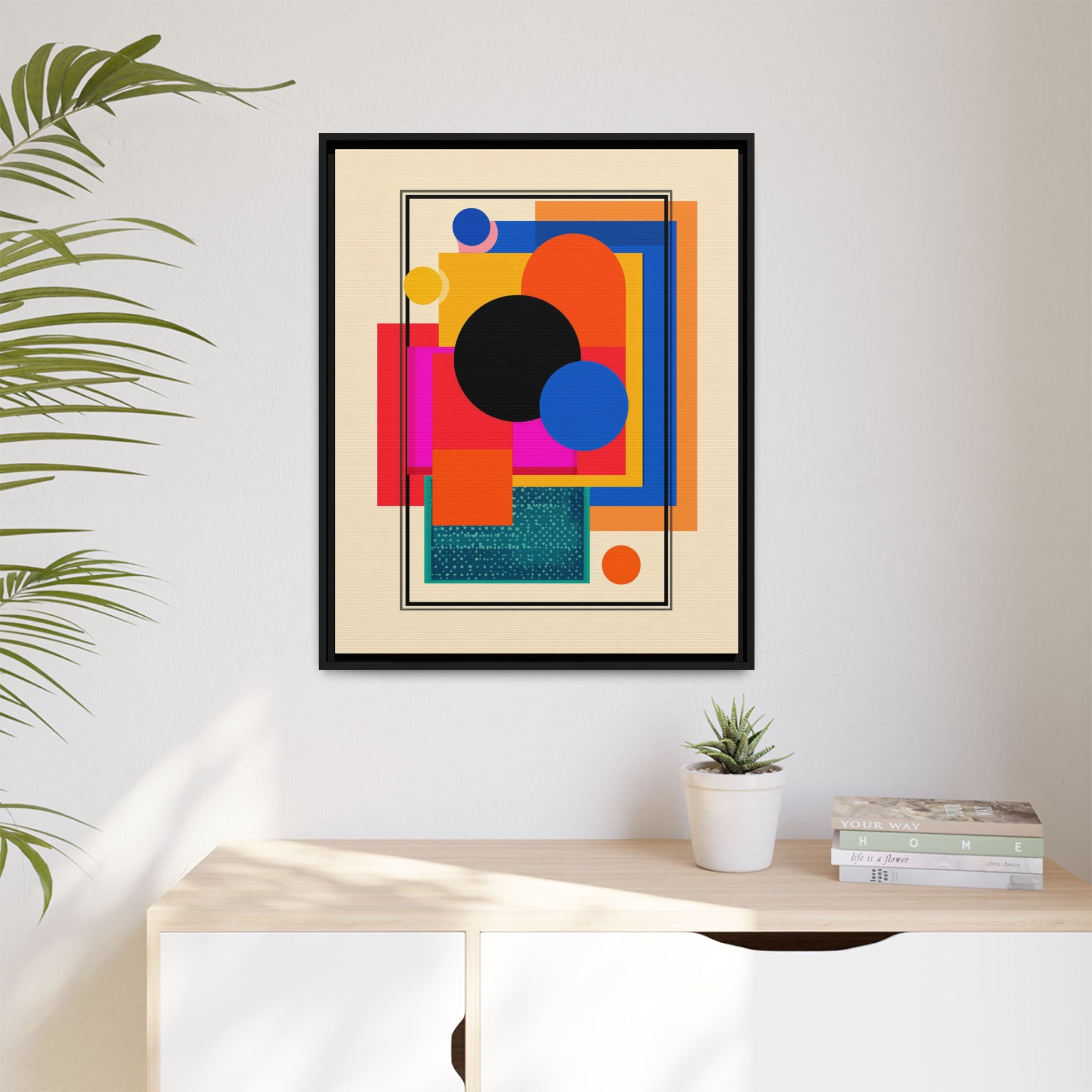Geometric Harmony: Abstract Color Blocks, Mid-Century Modern Design, Minimalist Art Composition   |   Custom Orders Accepted