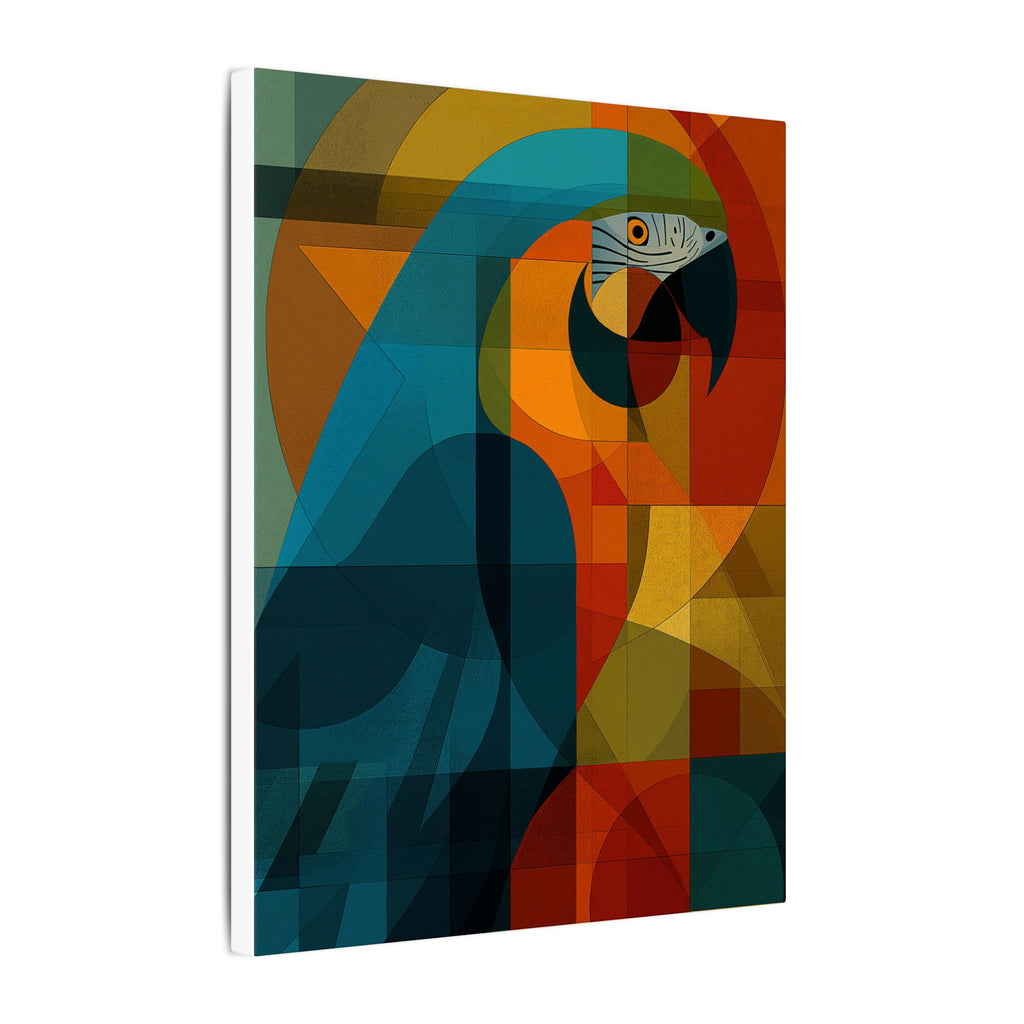 Prismatic Parrot: Cubist Mosaic, Geometric Abstract Bird Art   |    Custom Orders Available