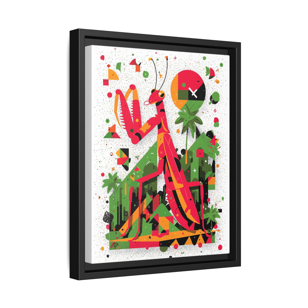 Praying Mantis Framed Print Geometric : Abstract Modernist Insect Art, Graphic Design Composition   |   Custom Orders Available