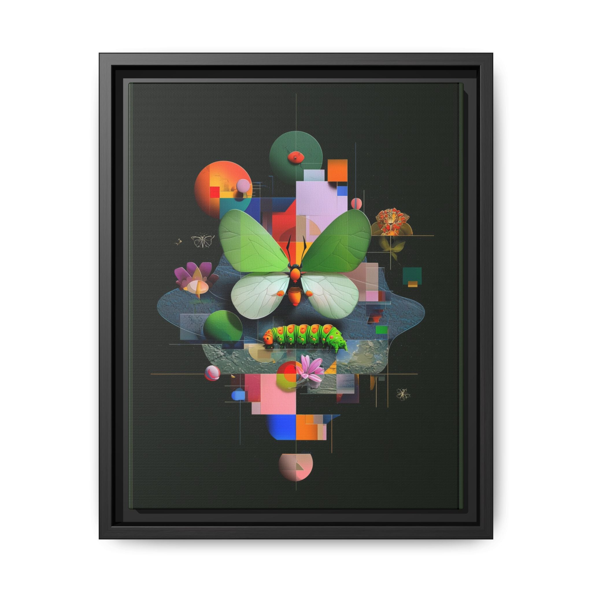 Metamorphosis Geometry Framed Print : Digital Nature Synthesis, Butterfly Abstraction   |  Personalized & Custom Orders Available