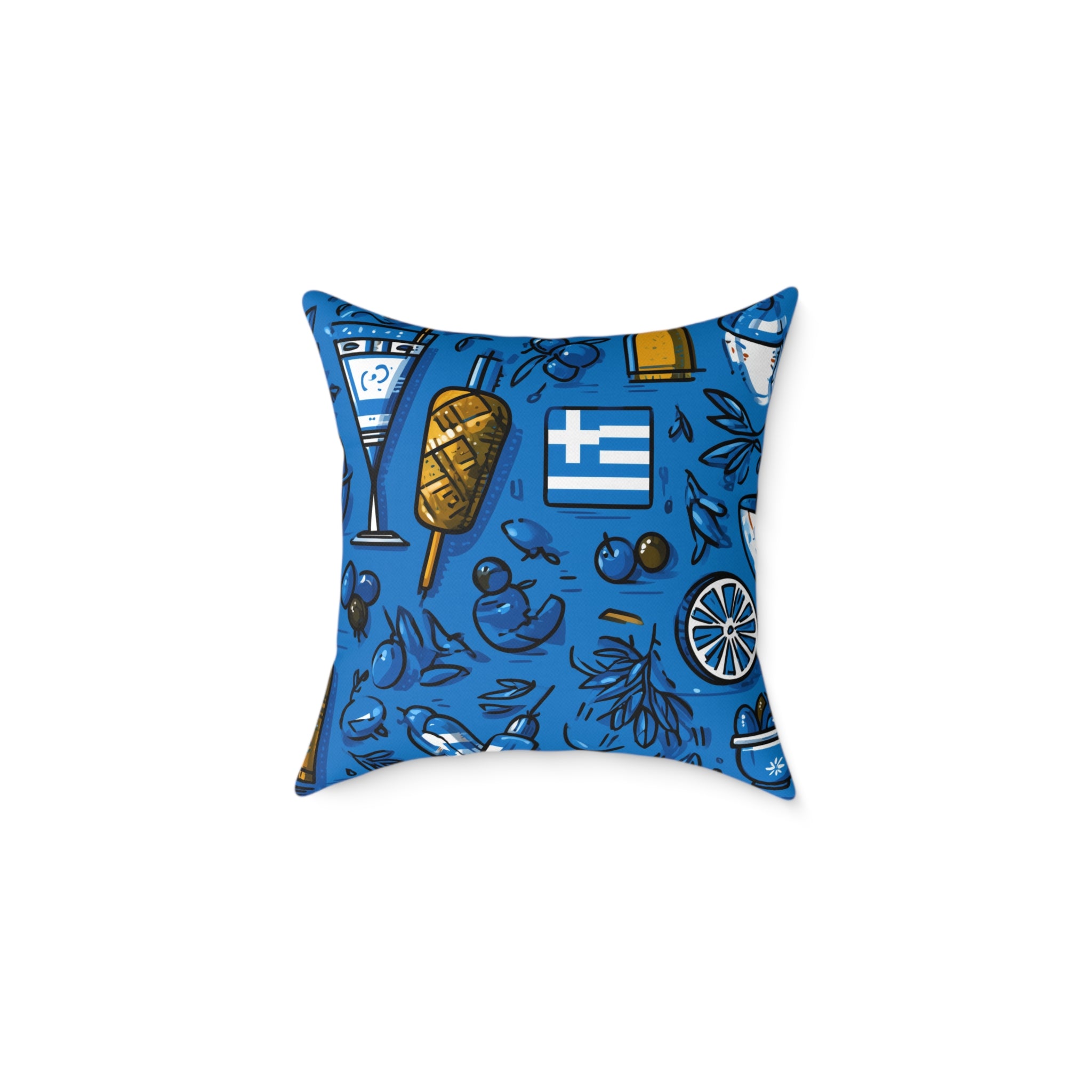 Greece-Inspired Decorative Pillow, Poly Canvas Throw Cushion, Coastal Home Decor, Mediterranean Vibes, Summer Housewarming Gift, [...]