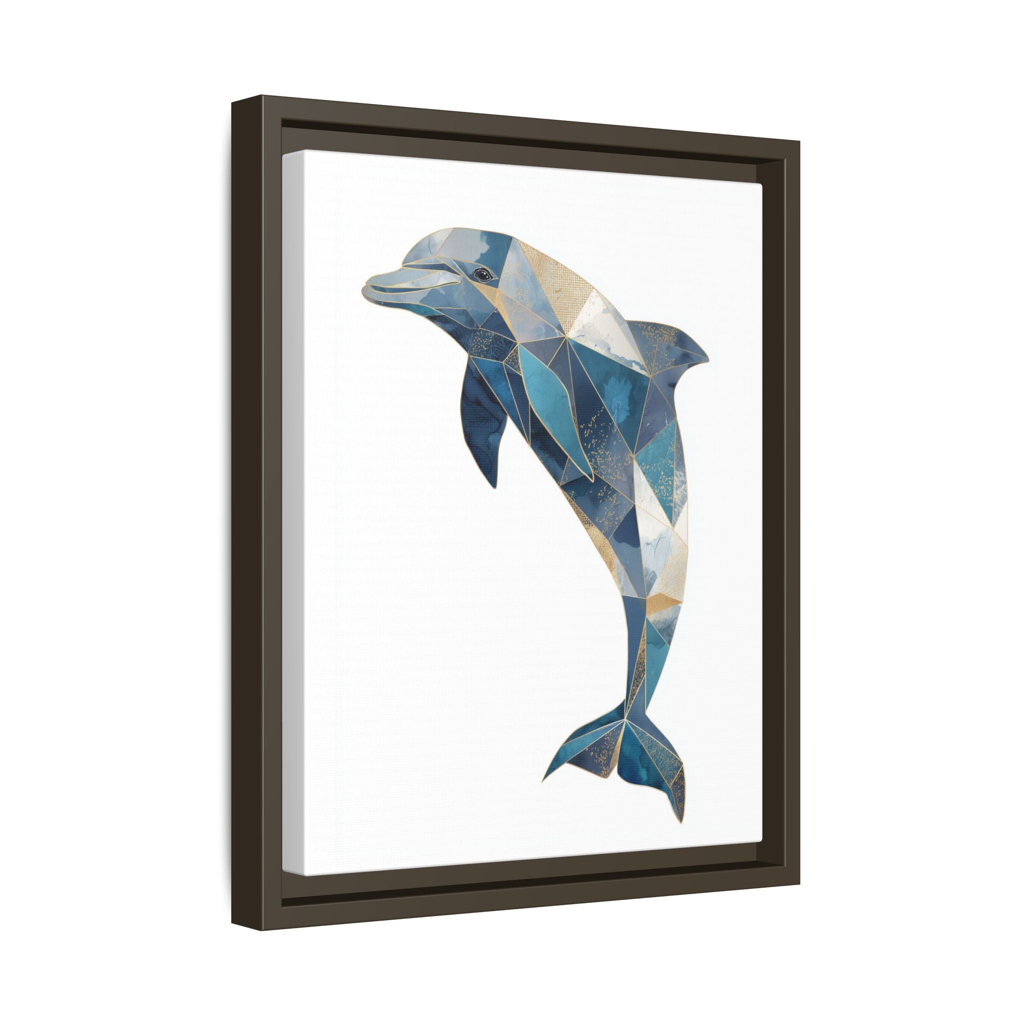 Geometric Dolphin Mosaic Framed Print , Contemporary Marine Art   |  Personalized & Custom Orders Available