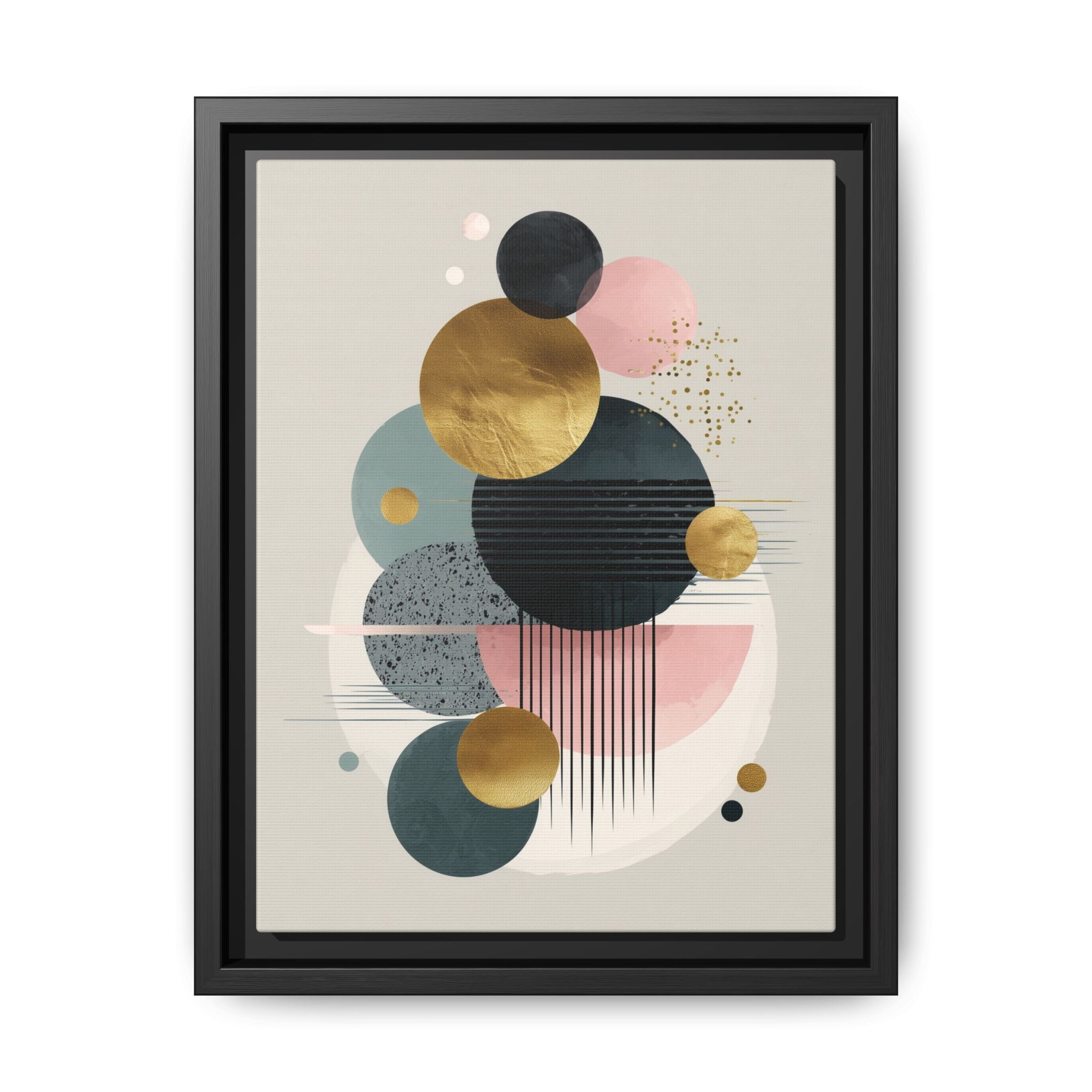 Geometric Harmony: Intersecting Circles, Mid-Century Modern Design, Abstract Metallic Composition   |   Custom Orders Accepted