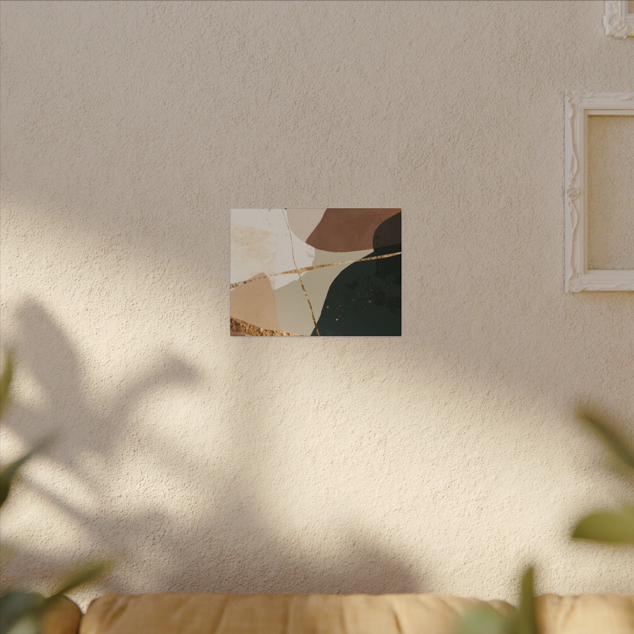 Canvas Print, Abstract Earthy Gold Wall Art, Modern Designer Home Decor, Stretched Matte Canvas; Thick, Multi-Size, Office Decor