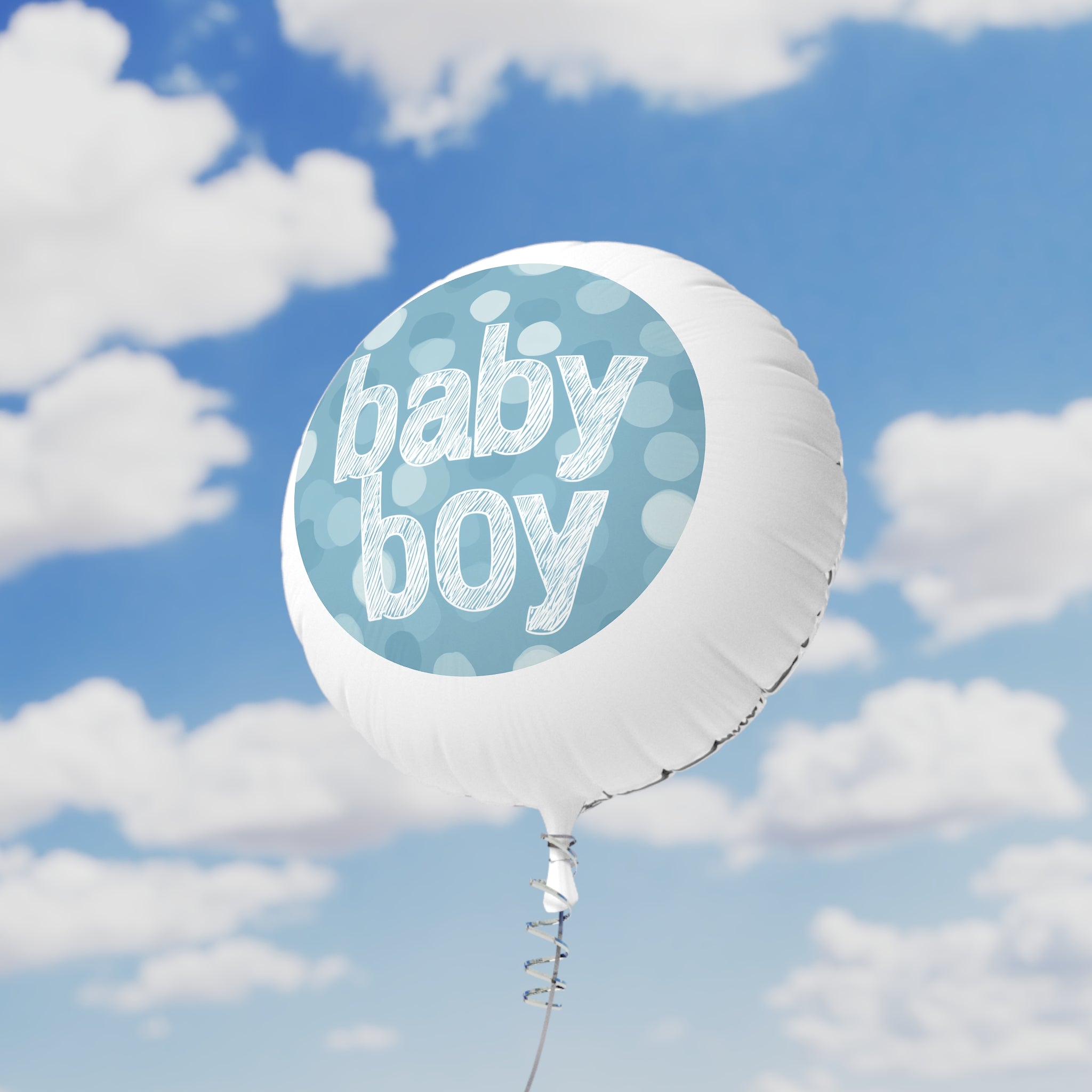Baby Boy Mylar Helium Balloon – Blue Polka Dot Gender Reveal/Welcome