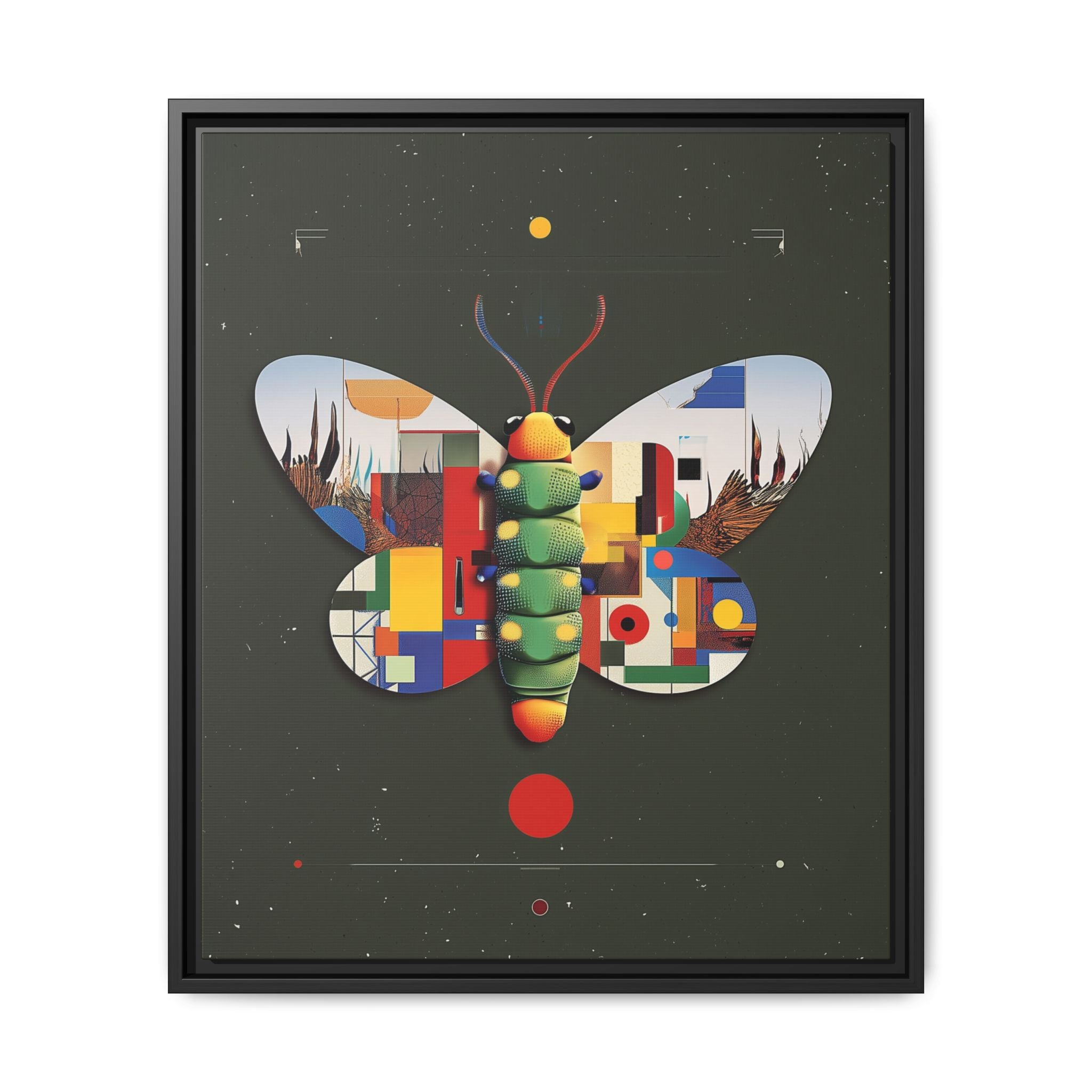Geometric Butterfly Framed Print : Digital Cubist Interpretation, Modernist Entomological Design   |  Personalized & Custom Orders Available
