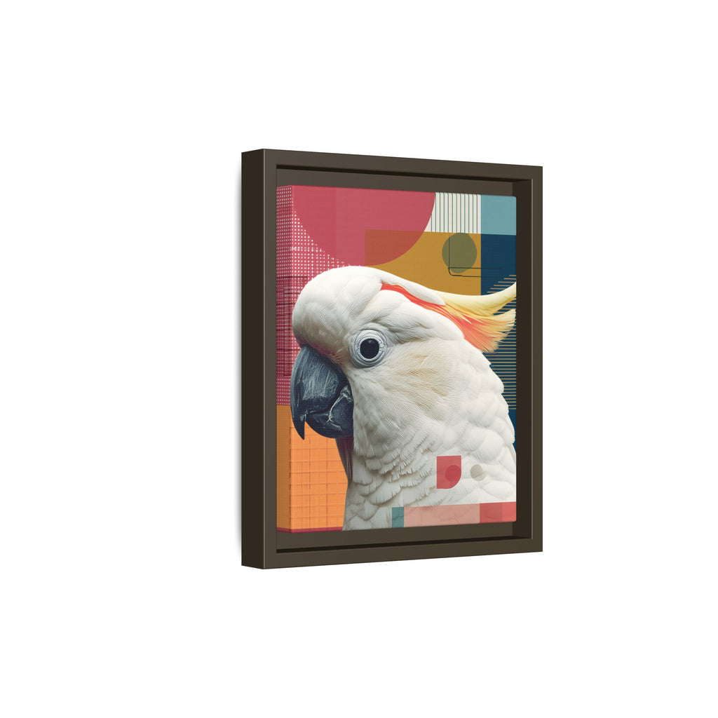 Framed Print, Cockatoo Abstract Geometric Wall Art, Matte Canvas, Colorful Bird Poster, Modern Home Decor, Tropical Animal Painting, Unique