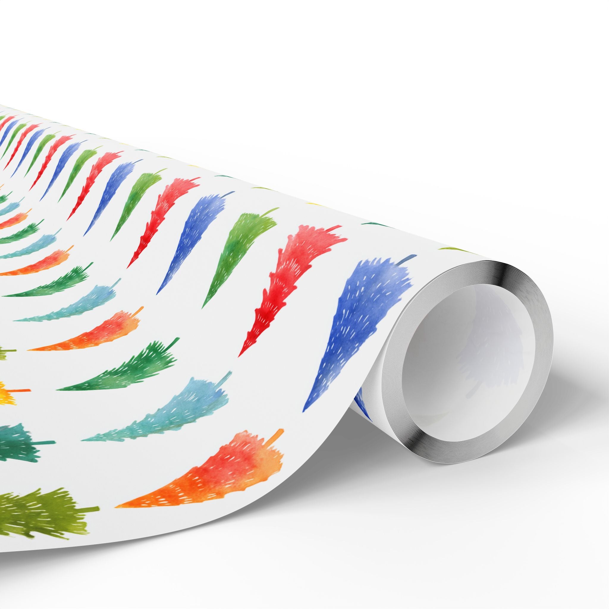 Festive Watercolor Christmas Tree Wrapping Paper - Colorful Holiday Gift Wrap