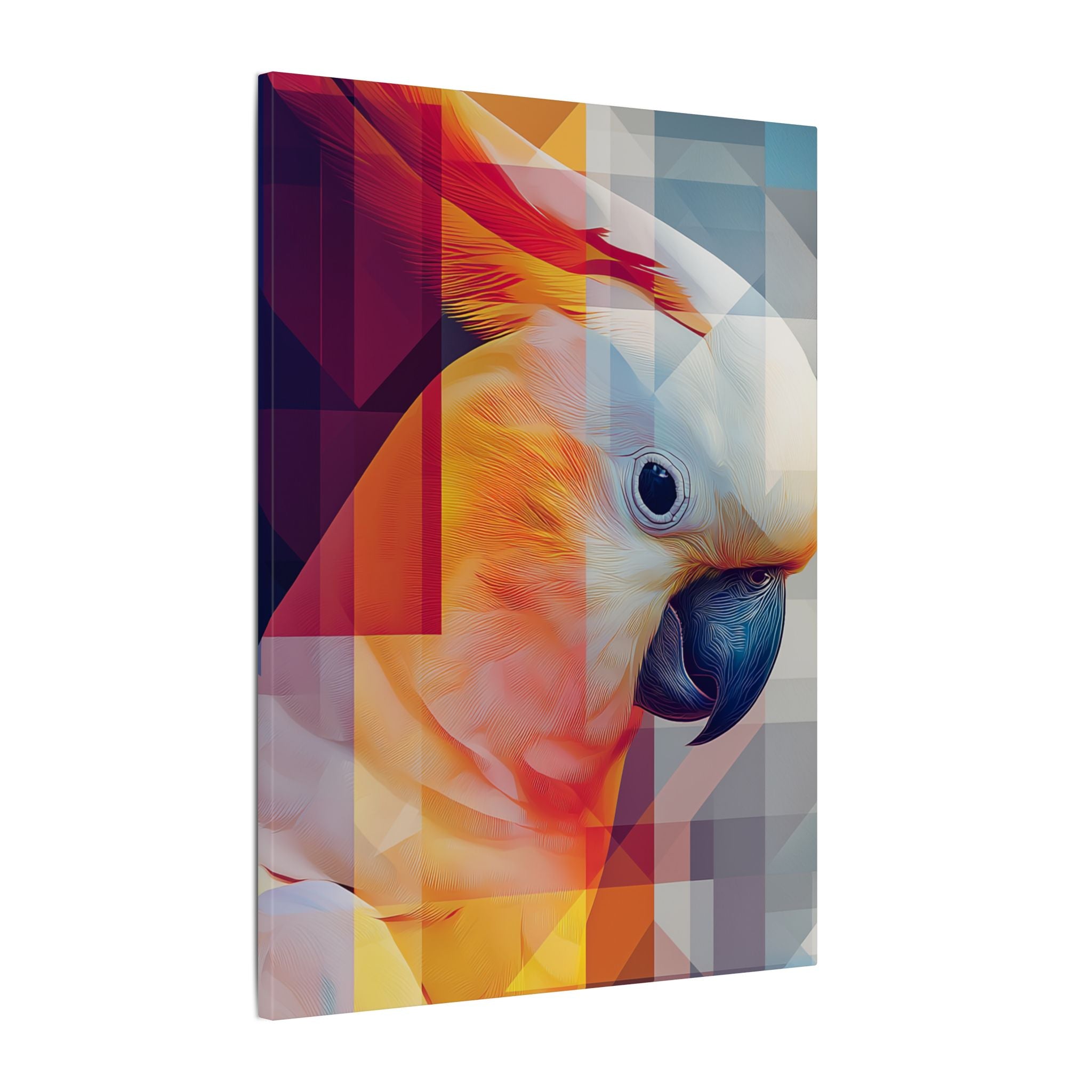 Prismatic Parrot: Geometric Digital Portrait, Fractured Mosaic Avian Art   |    Custom Orders Available