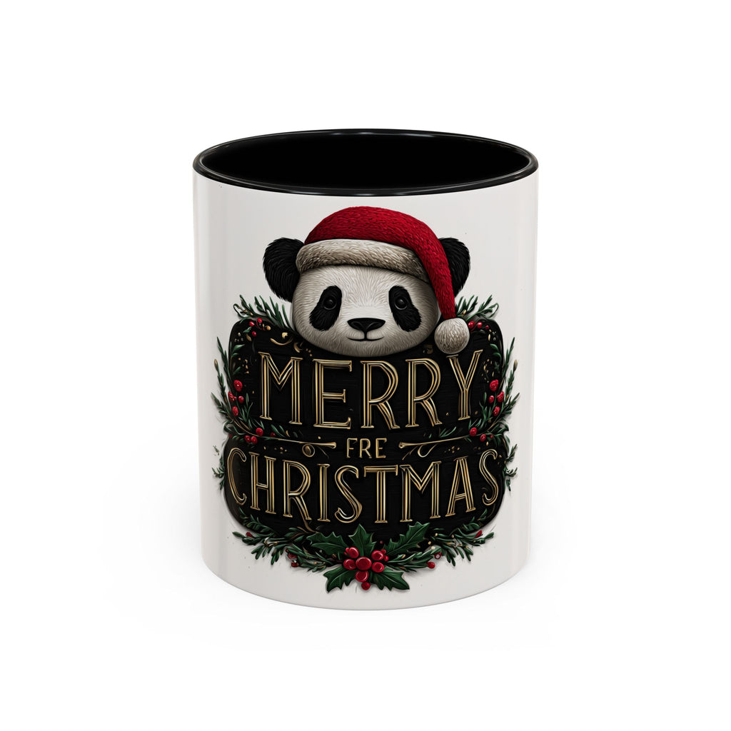 Merry Christmas Panda Coffee Mug - Holiday Gift, Ceramic Mug, Cute Panda Mug, Festive Drinkware, Christmas Decor