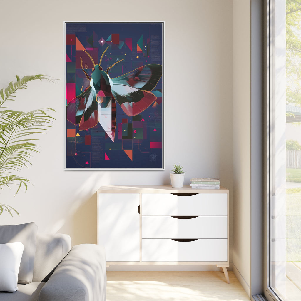 Metamorphic Circuits Framed Print : Geometric Butterfly Fusion, Digital Abstract Techno-Art   |   Custom Orders Available