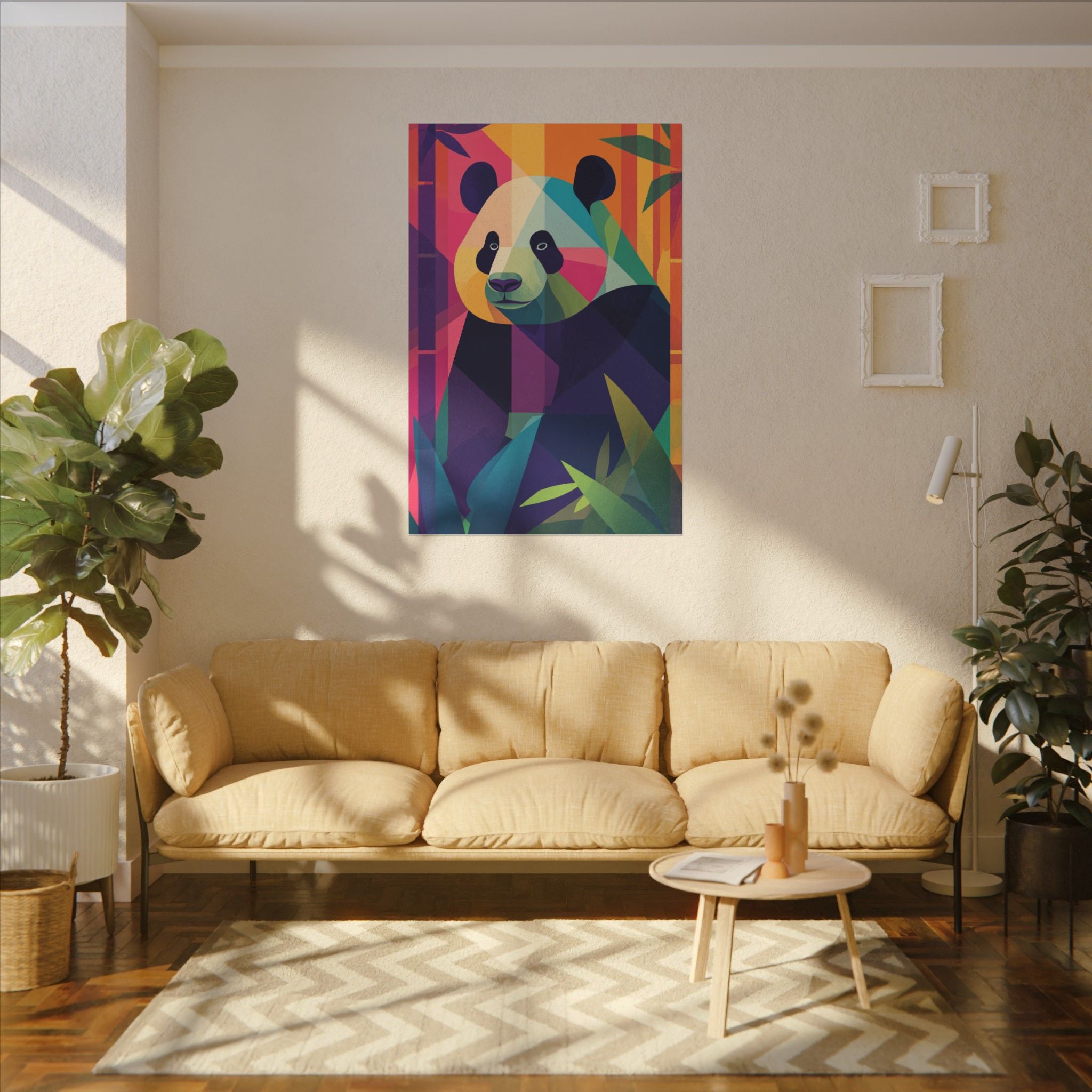 Fragmented Panda: Geometric Wildlife Art, Polygonal Design Illustration, Contemporary Color Mosaic   |  Personalized & Custom Orders