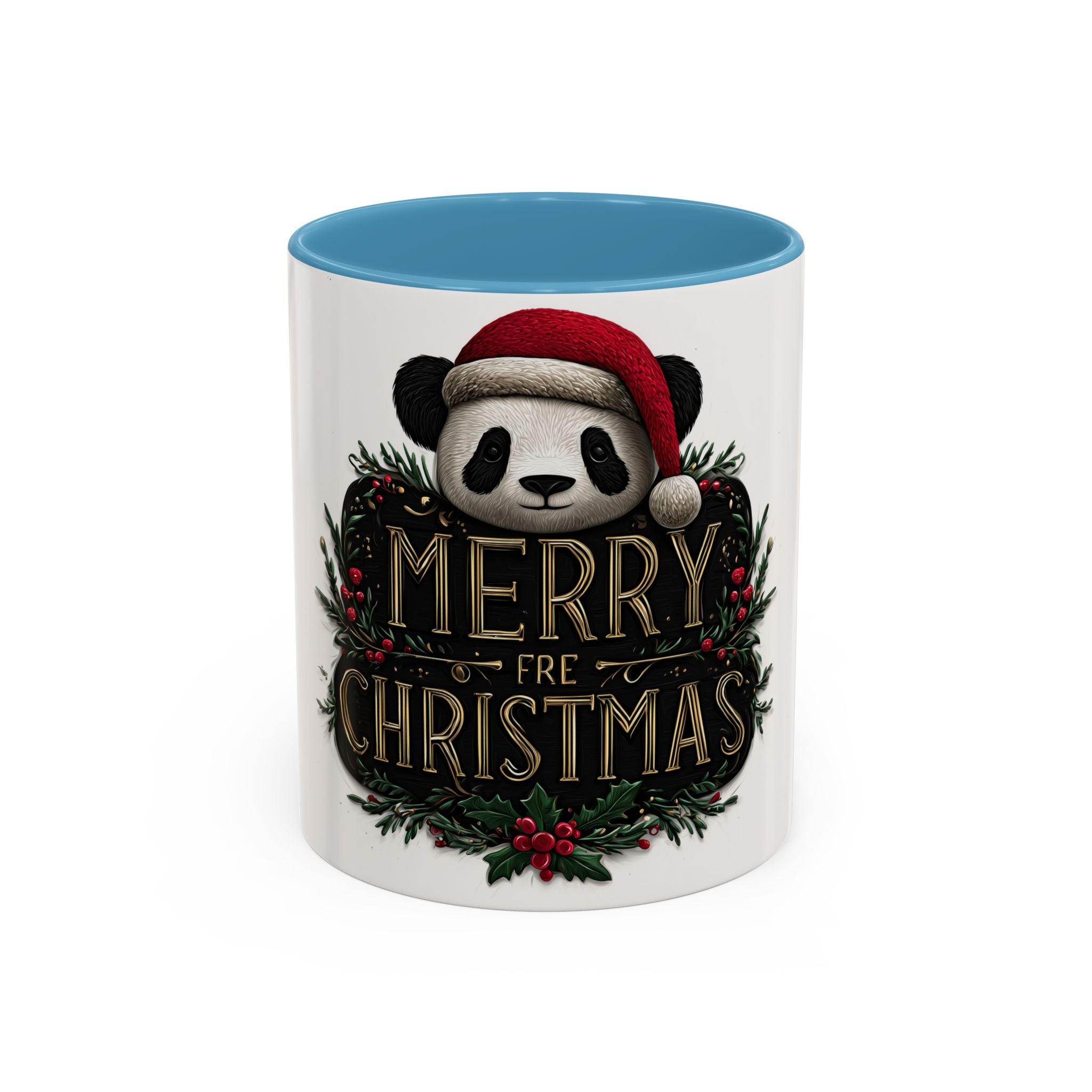 Merry Christmas Panda Coffee Mug - Holiday Gift, Ceramic Mug, Cute Panda Mug, Festive Drinkware, Christmas Decor