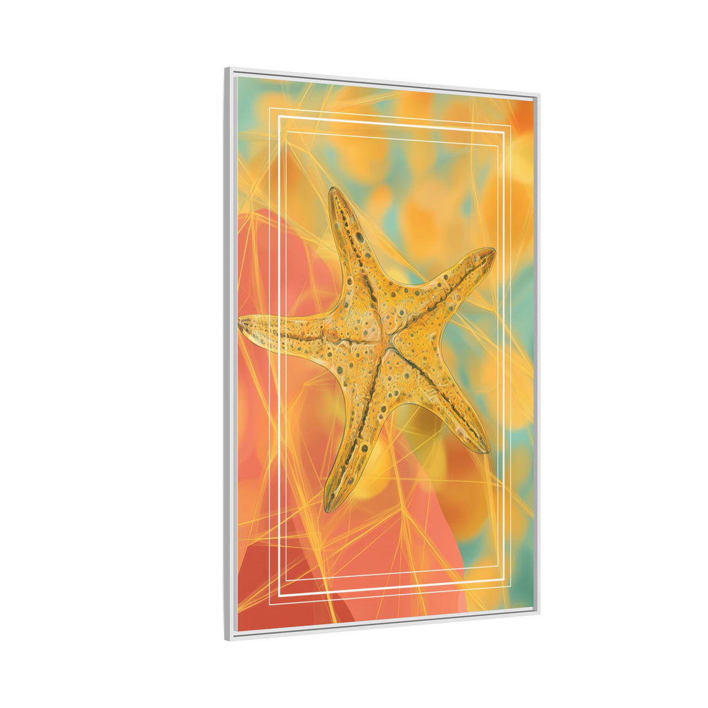 Celestial Starfish: Marine Geometry in Golden Hues, Tropical Oceanic Texture   |    Custom Orders Available