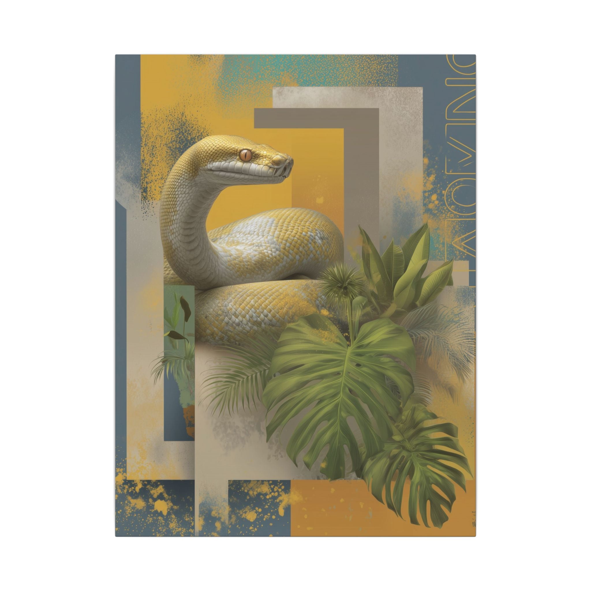 Serpentine Geometry: Tropical Digital Illustration, Modern Nature Composition   |    Custom Orders Available
