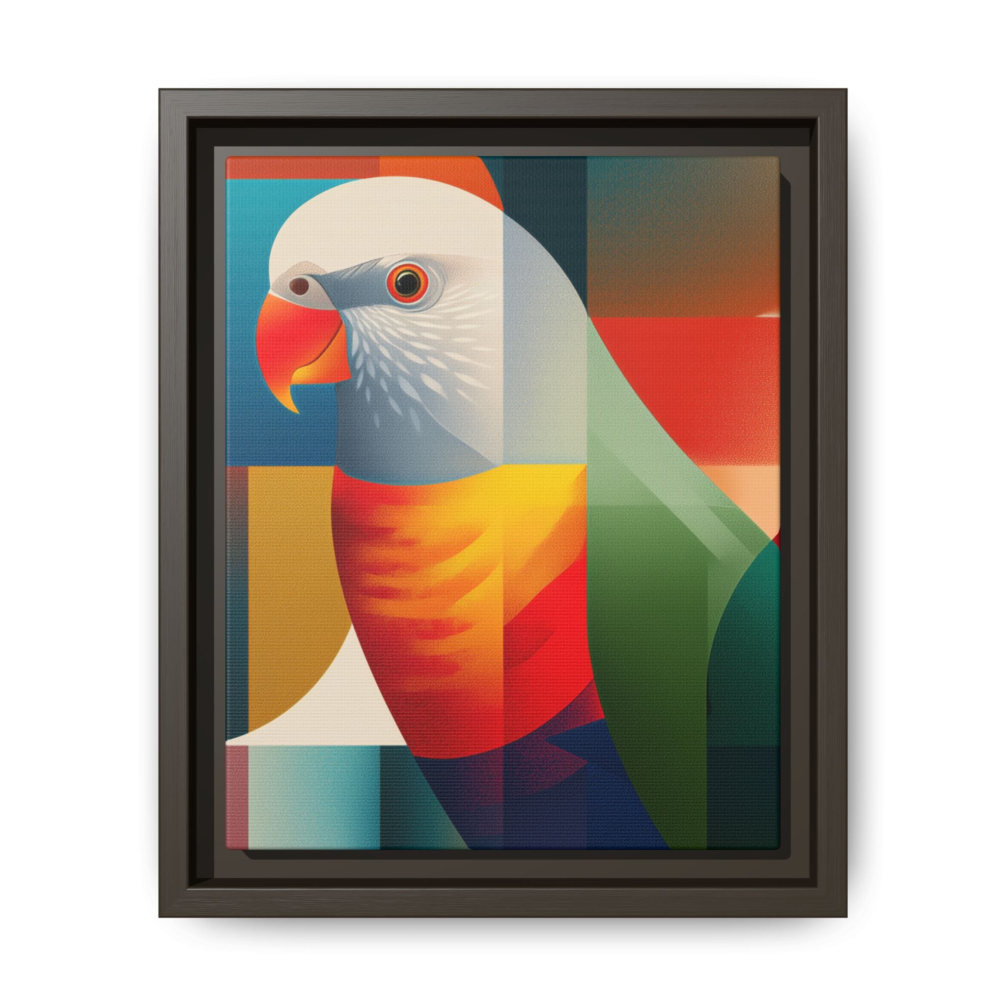 Cubist Parrot Mosaic: Geometric Digital Portrait, Vibrant Abstract Rendering   |  Personalized & Custom Orders Available