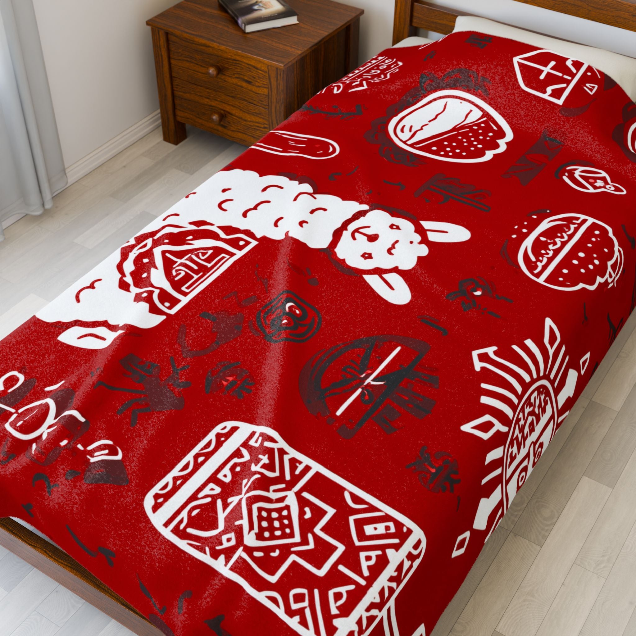 Colorful Llama Peruvian Cusco Plush Blanket, Cozy Home Decor, Unique Gift for Kids, Mexican Fiesta Theme, Perfect for Snuggling