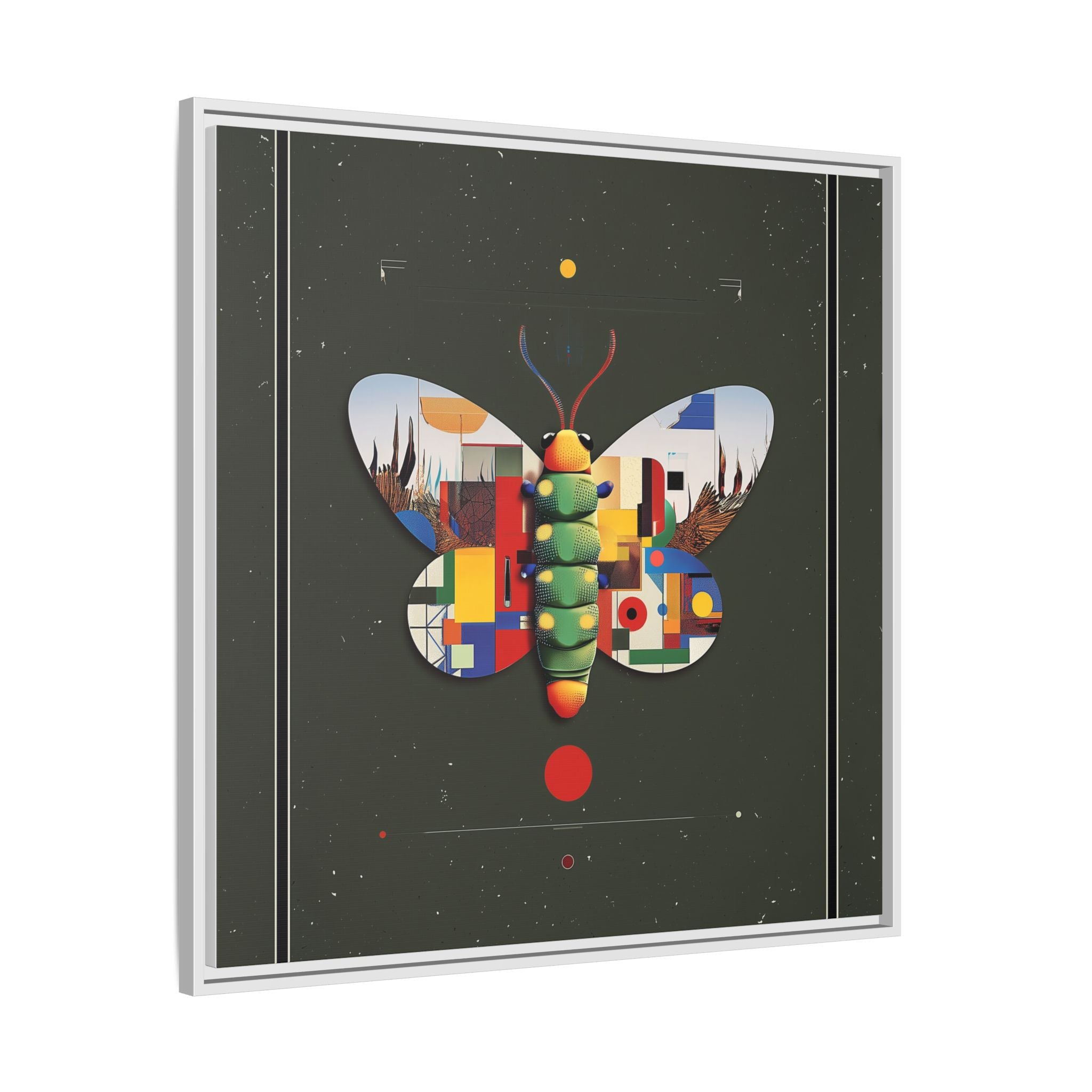 Geometric Butterfly Framed Print : Digital Cubist Interpretation, Modernist Entomological Design   |  Personalized & Custom Orders Available