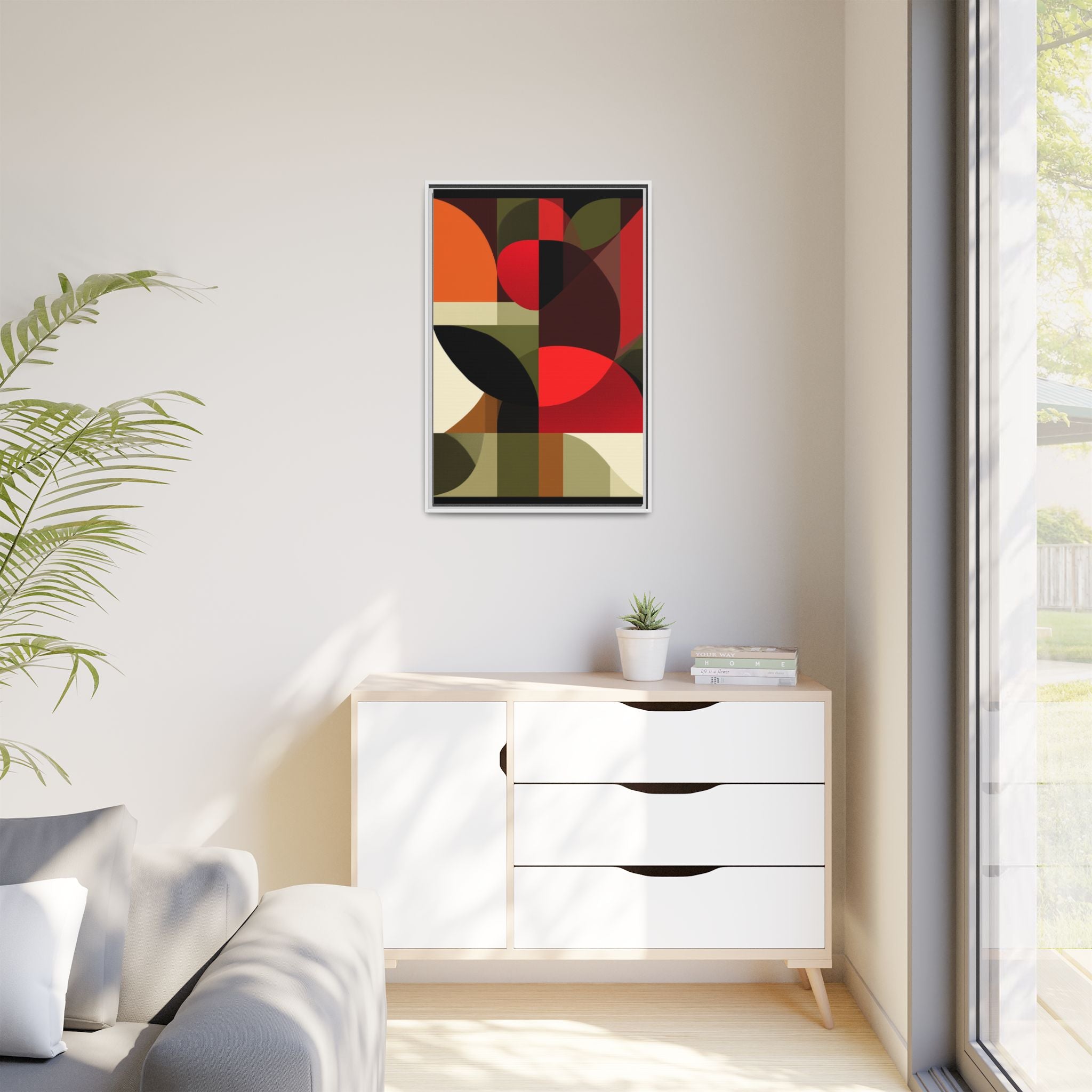 Geometric Fusion: Modern Abstract Composition, Cubist Color Blocks, Architectural Form Harmony   |   Custom Orders Accepted